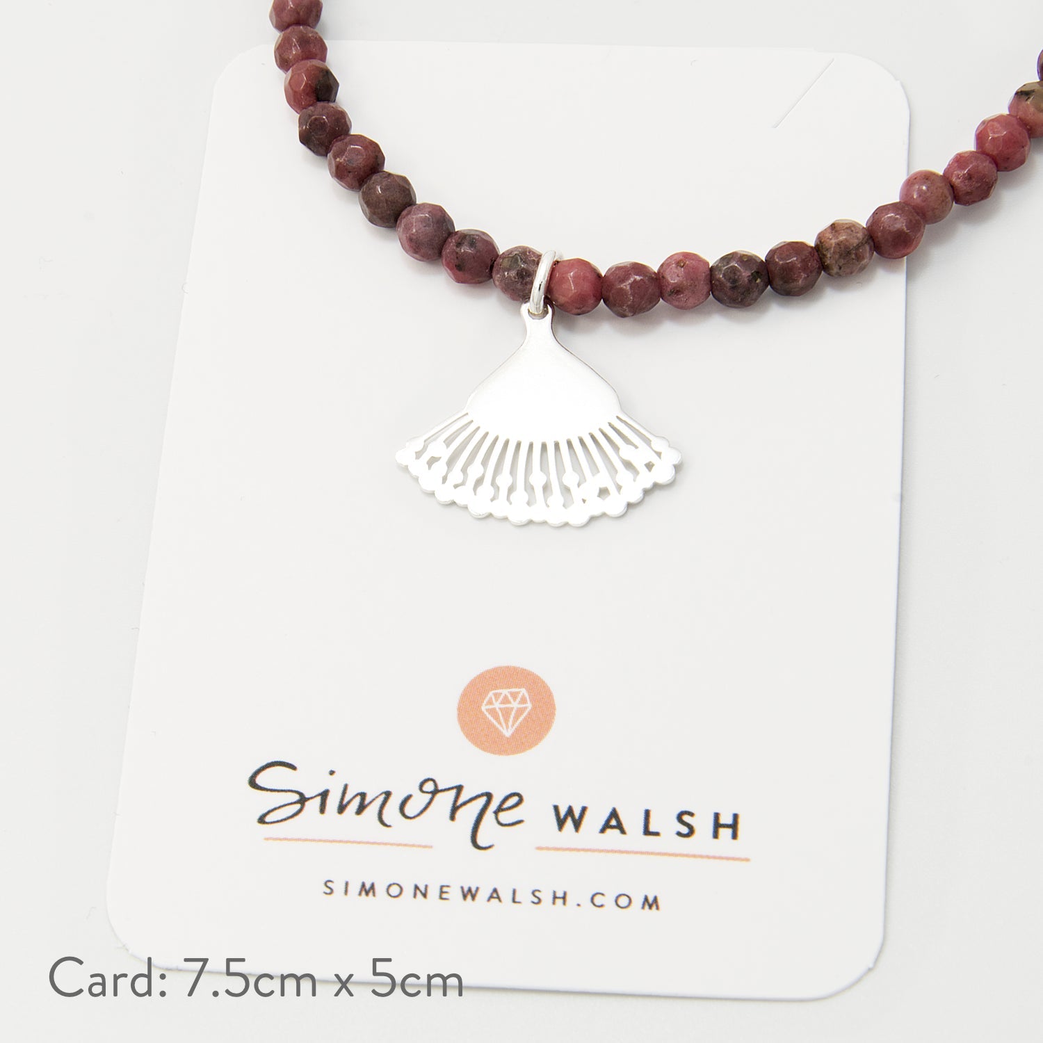 Eucalyptus Flower on Rhodonite Beaded Necklace - Simone Walsh Jewellery Australia