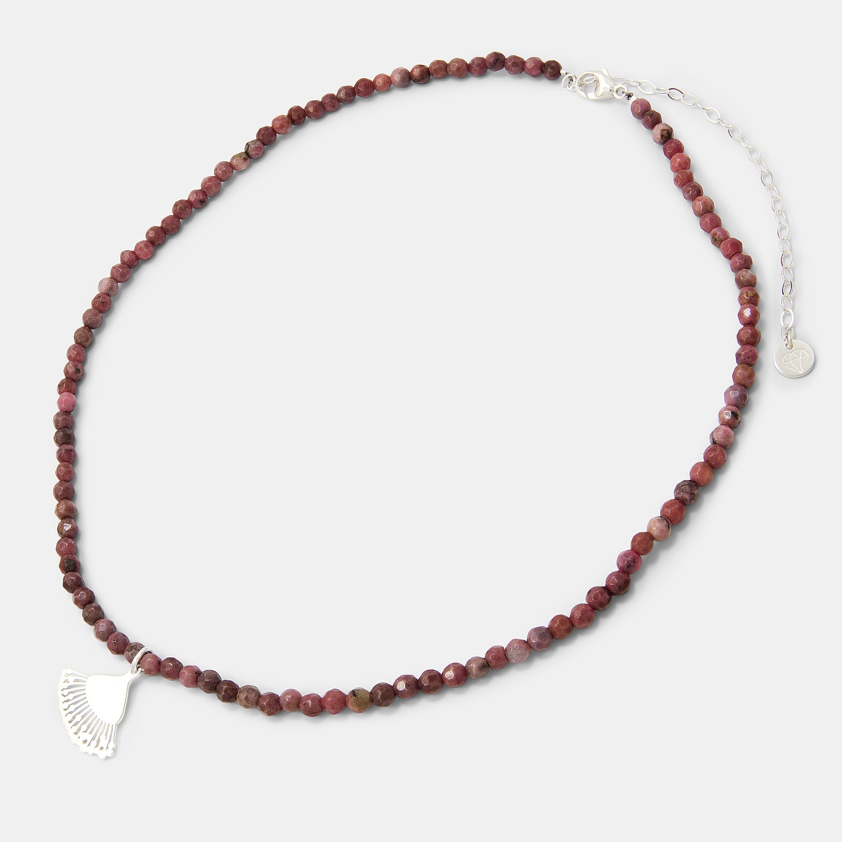 Eucalyptus Flower on Rhodonite Beaded Necklace - Simone Walsh Jewellery Australia