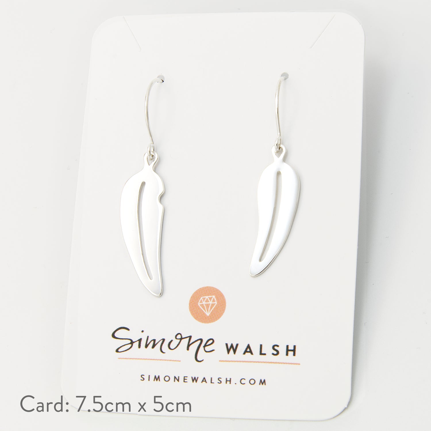 Eucalyptus Leaves Silver Dangle Earrings - Simone Walsh Jewellery Australia