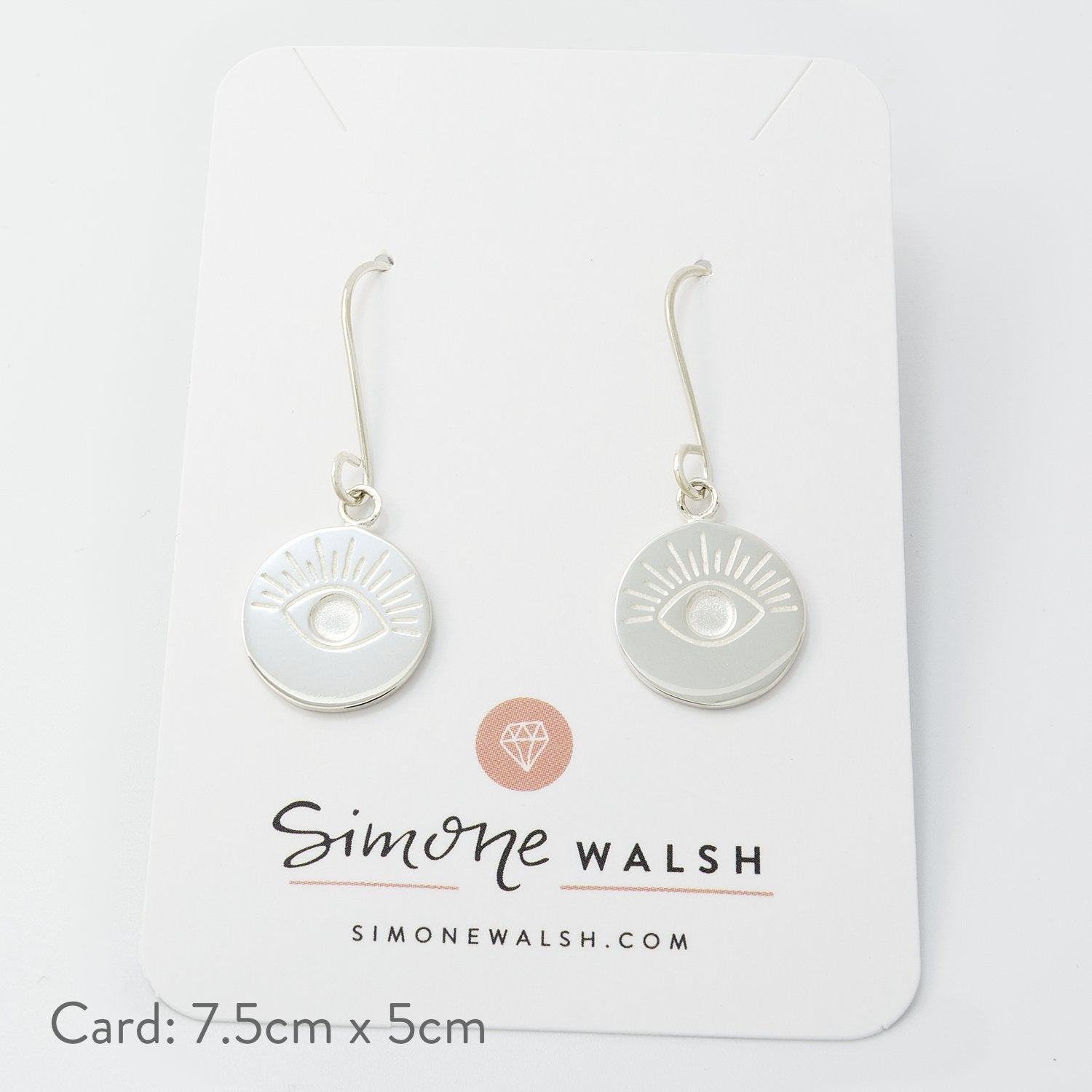 Eye amulet drop earrings - Simone Walsh Jewellery Australia