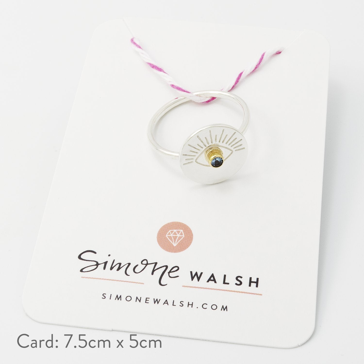 Eye & aquamarine amulet ring - Simone Walsh Jewellery Australia