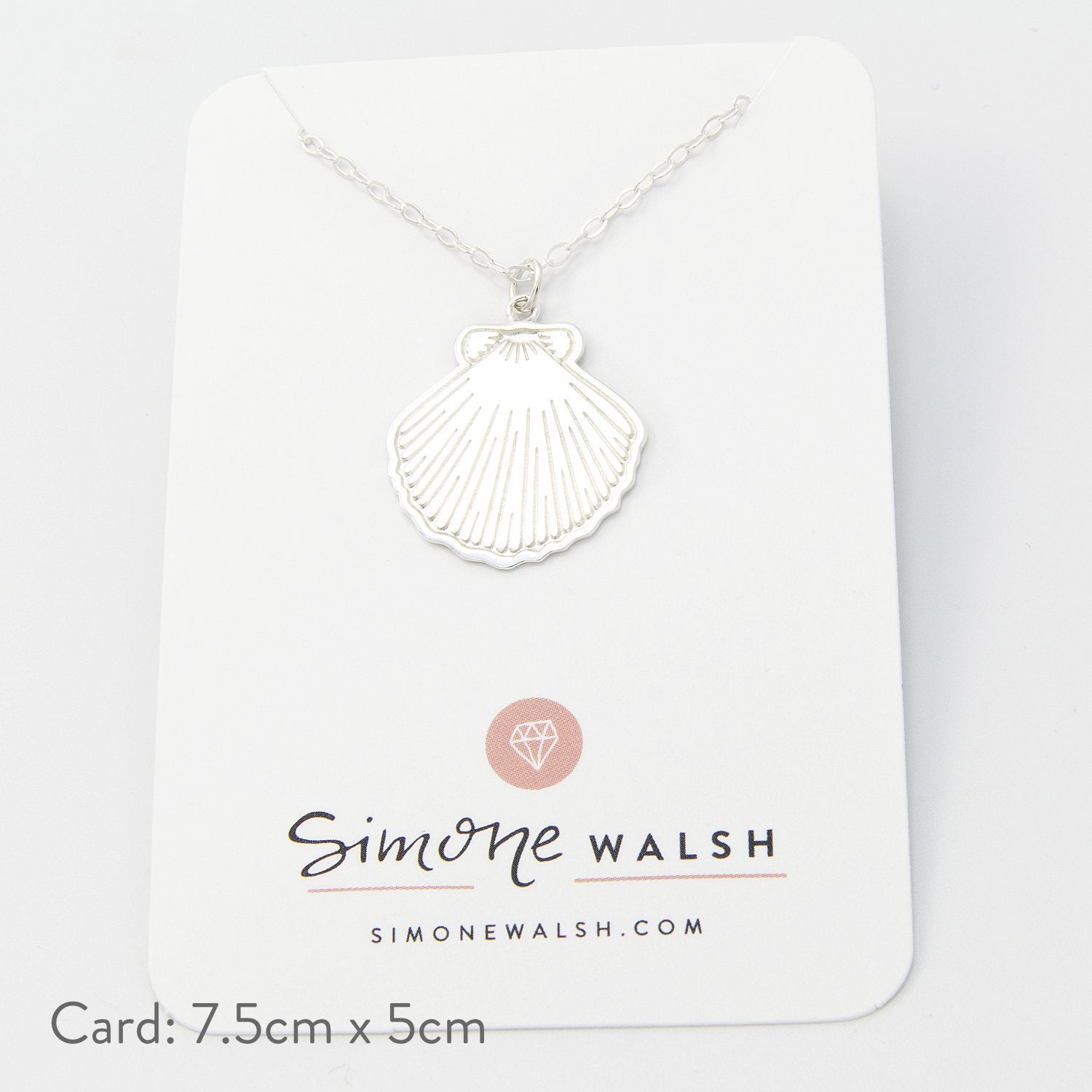 Fan shell silver pendant necklace - Simone Walsh Jewellery Australia