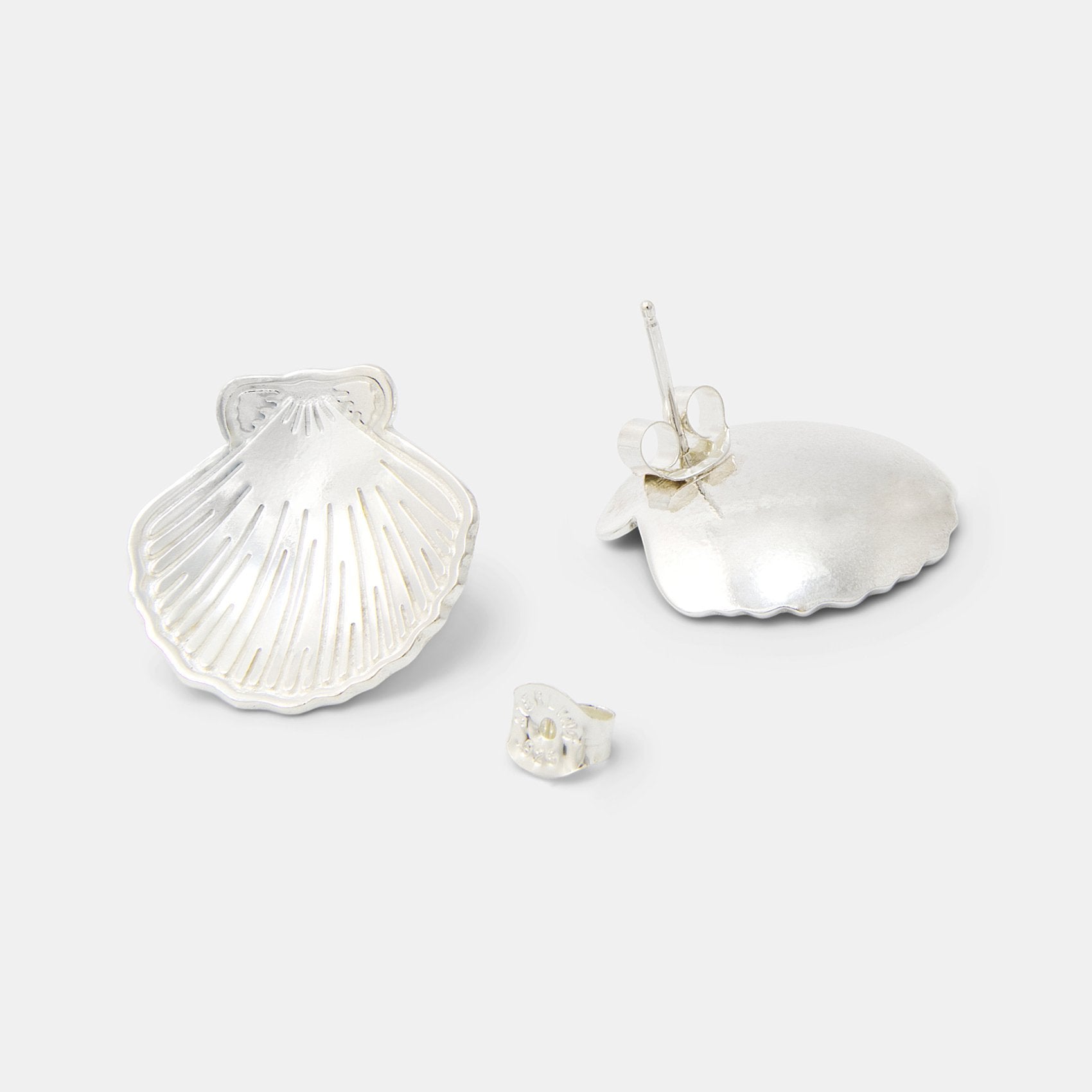 Fan shell silver stud earrings - Simone Walsh Jewellery Australia