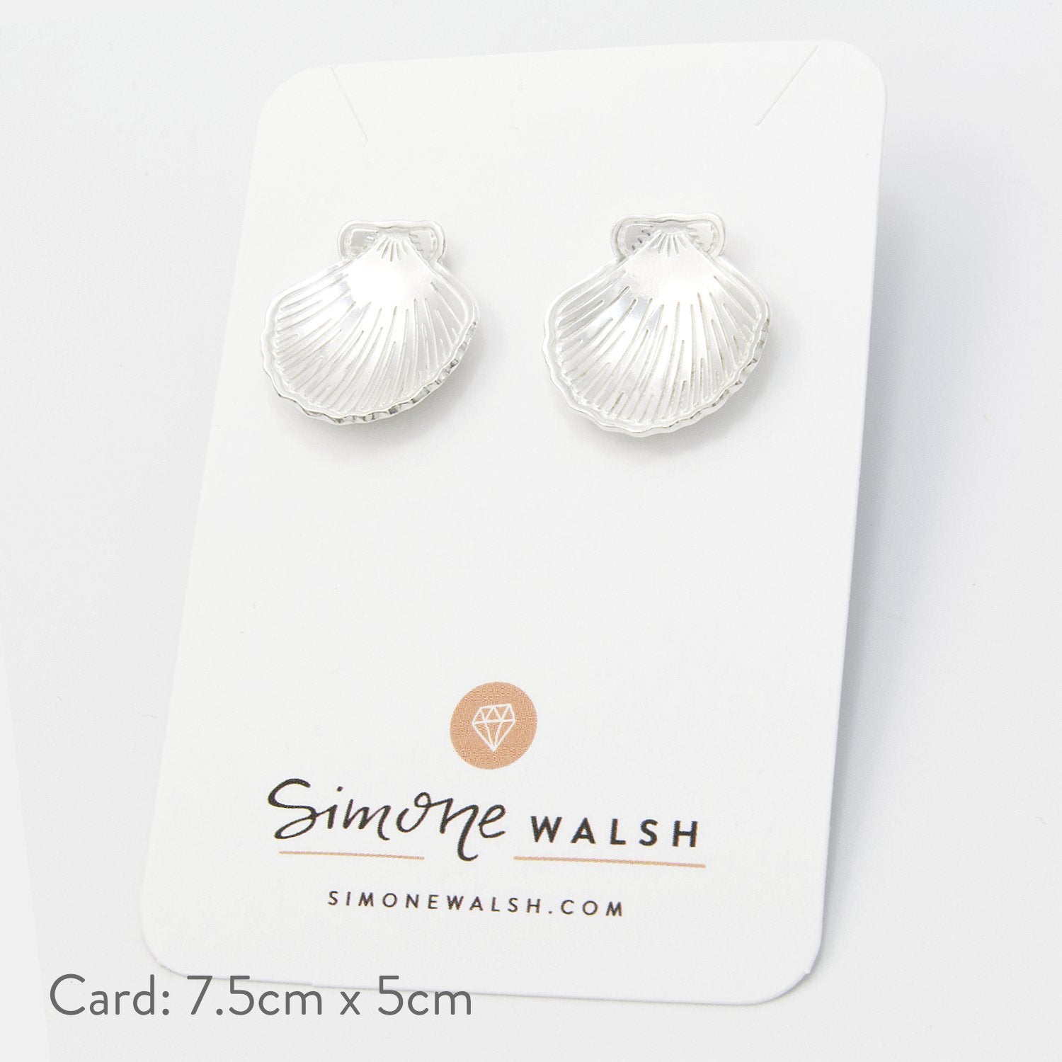 Fan shell silver stud earrings - Simone Walsh Jewellery Australia