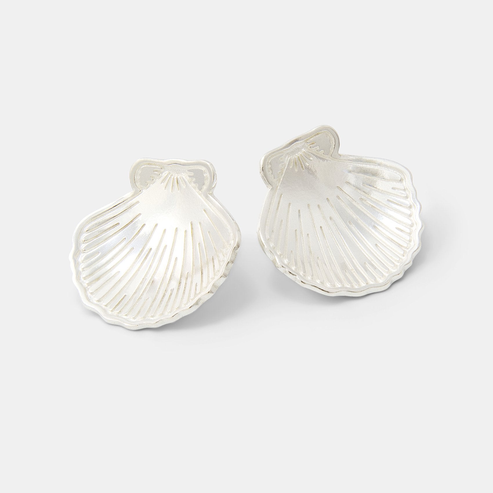 Fan shell silver stud earrings - Simone Walsh Jewellery Australia