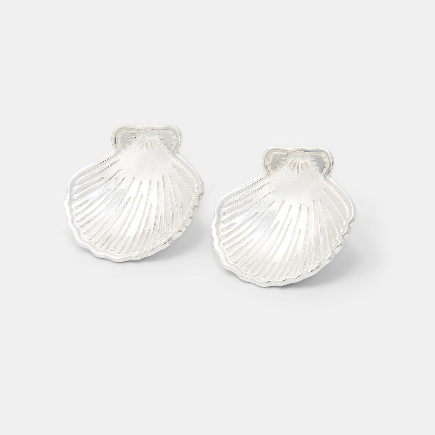 Fan shell silver stud earrings - Simone Walsh Jewellery Australia