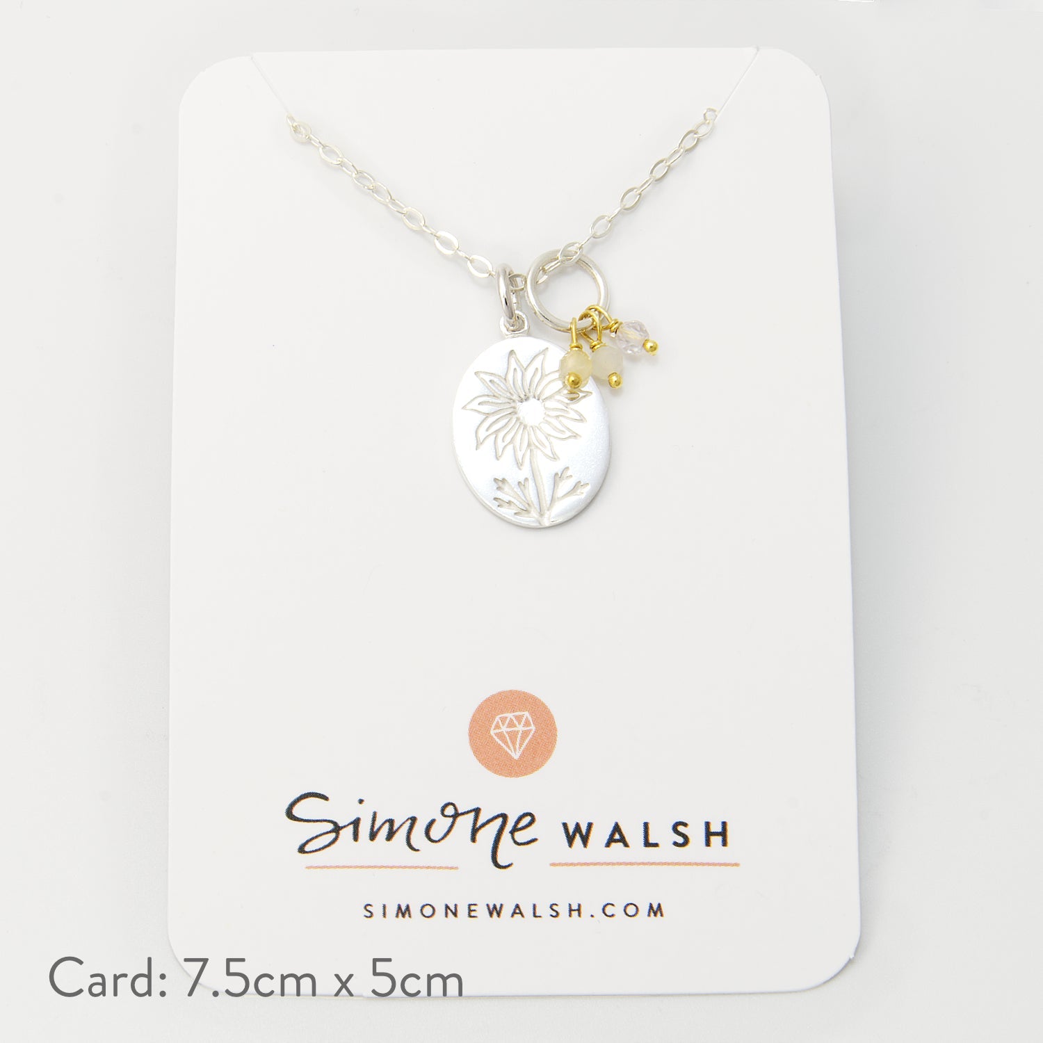 Flannel Flower Oval & White Opals Necklace - Simone Walsh Jewellery Australia