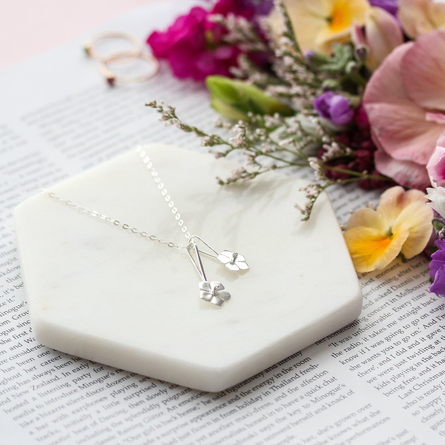 Forget Me Not Silver Necklace