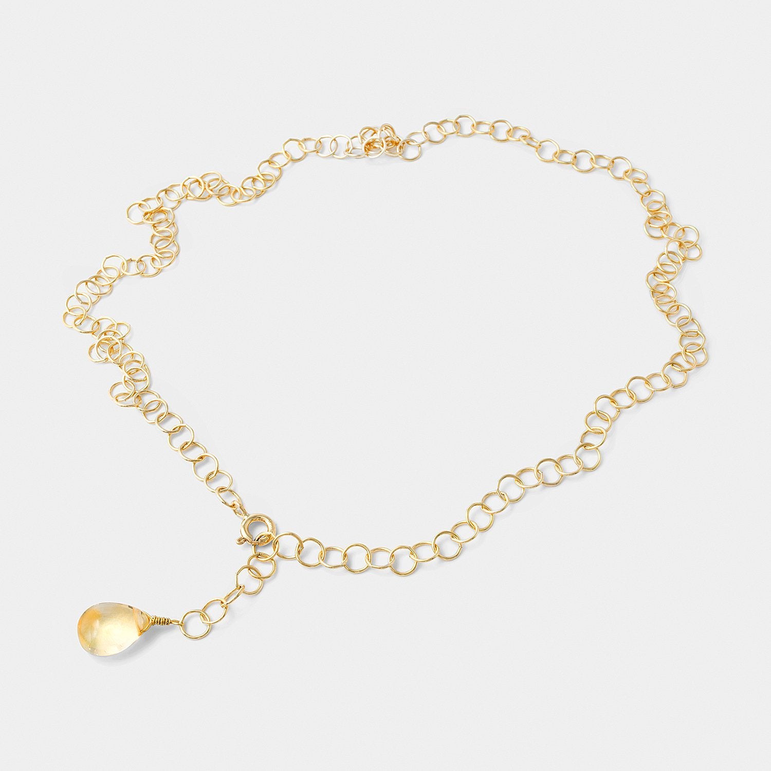 Gold chain necklace with citrine - Simone Walsh Jewellery Australia