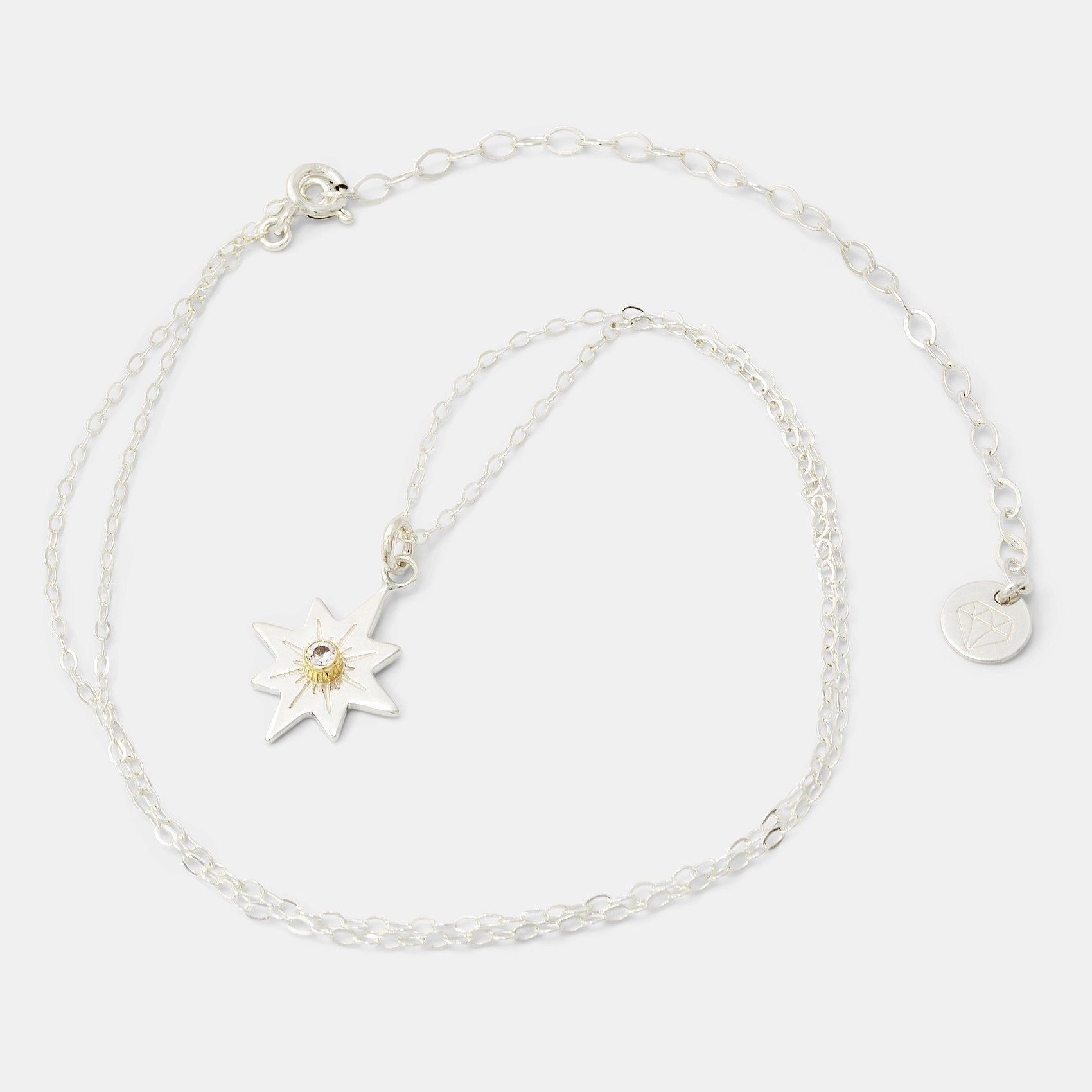 Guiding star & white sapphire necklace - Simone Walsh Jewellery Australia