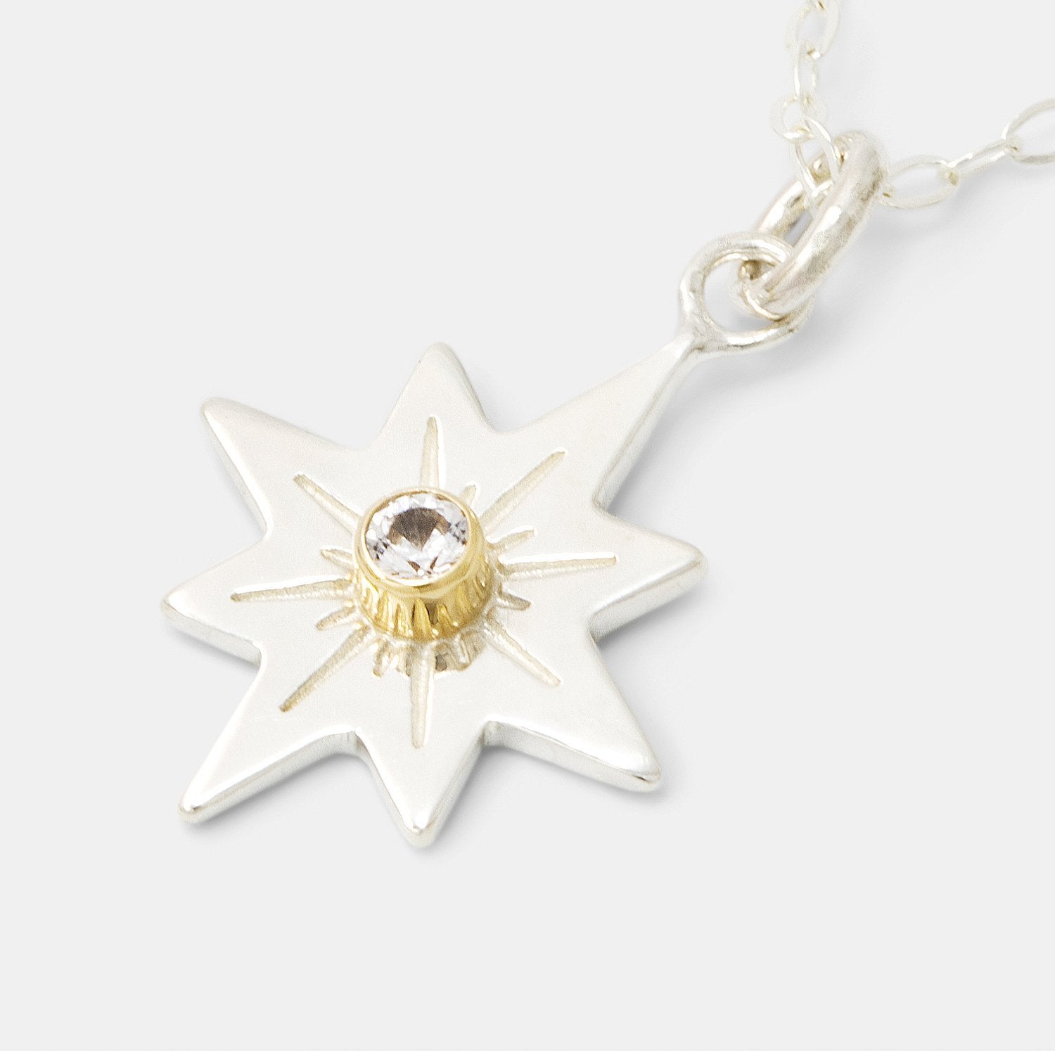 Guiding star & white sapphire necklace - Simone Walsh Jewellery Australia