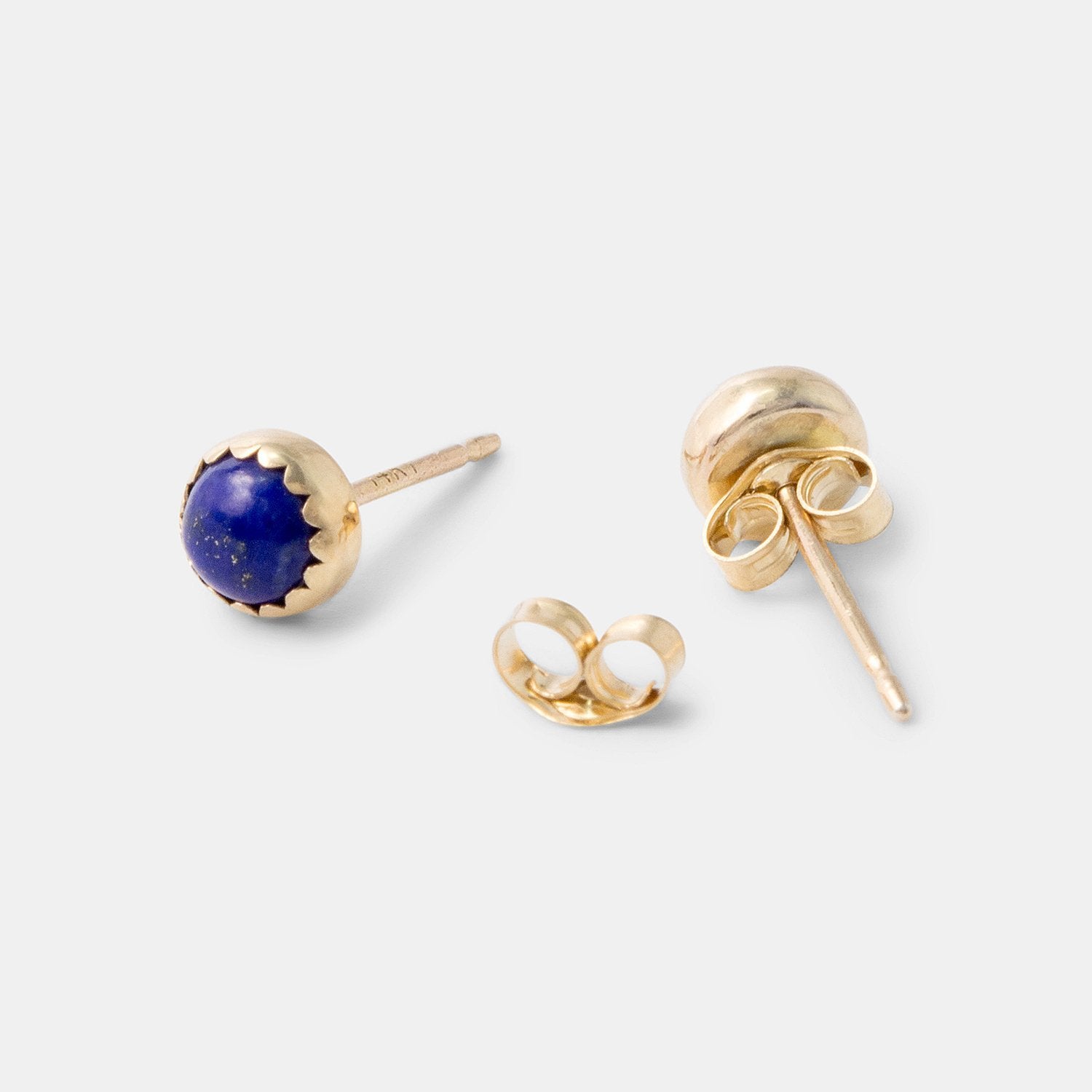 Lapis lazuli solid gold stud earrings - Simone Walsh Jewellery Australia