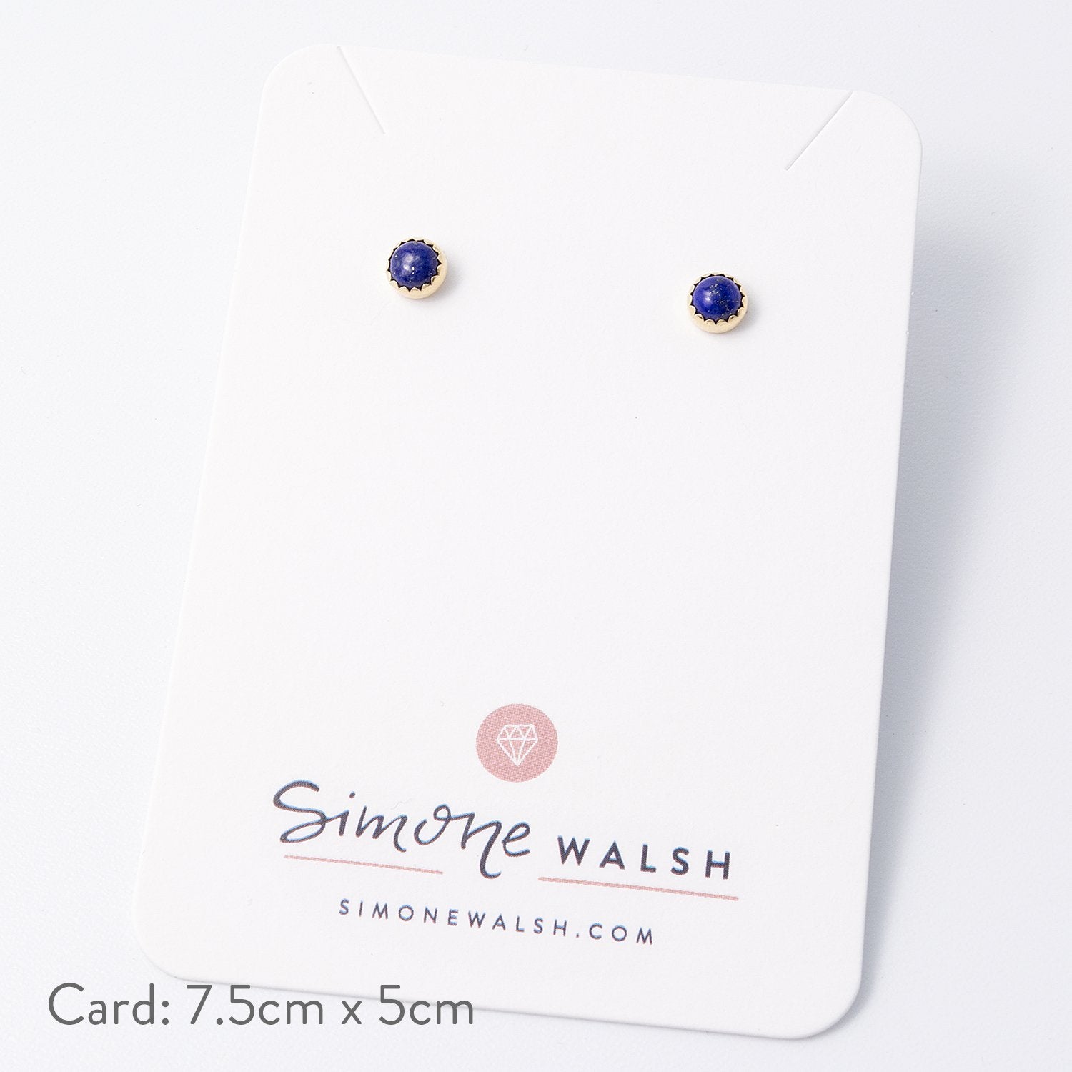 Lapis lazuli solid gold stud earrings - Simone Walsh Jewellery Australia