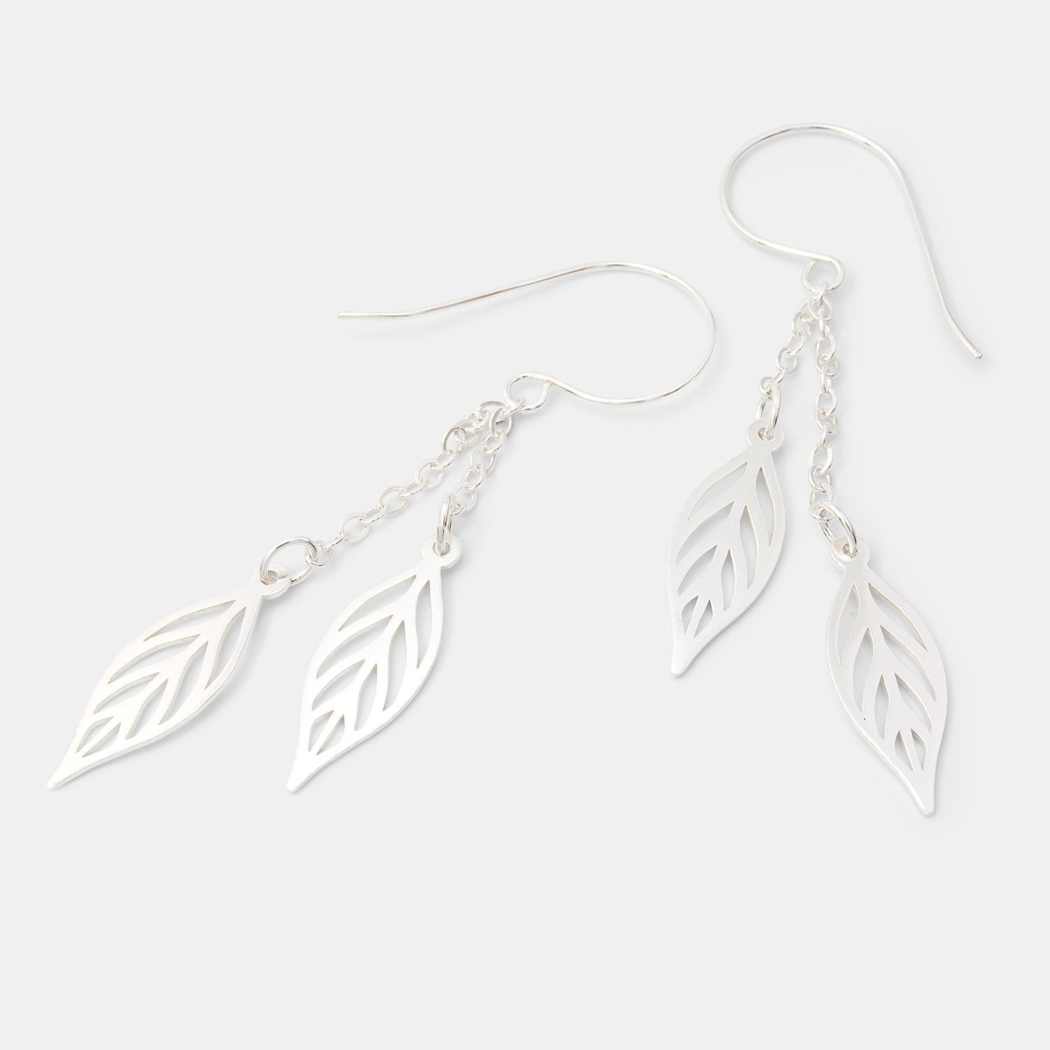 Leaf chain dangle earrings - Simone Walsh Jewellery Australia