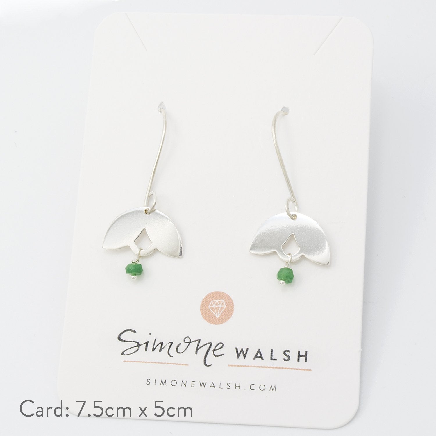 Leaves & emerald drop earrings - Simone Walsh Jewellery Australia