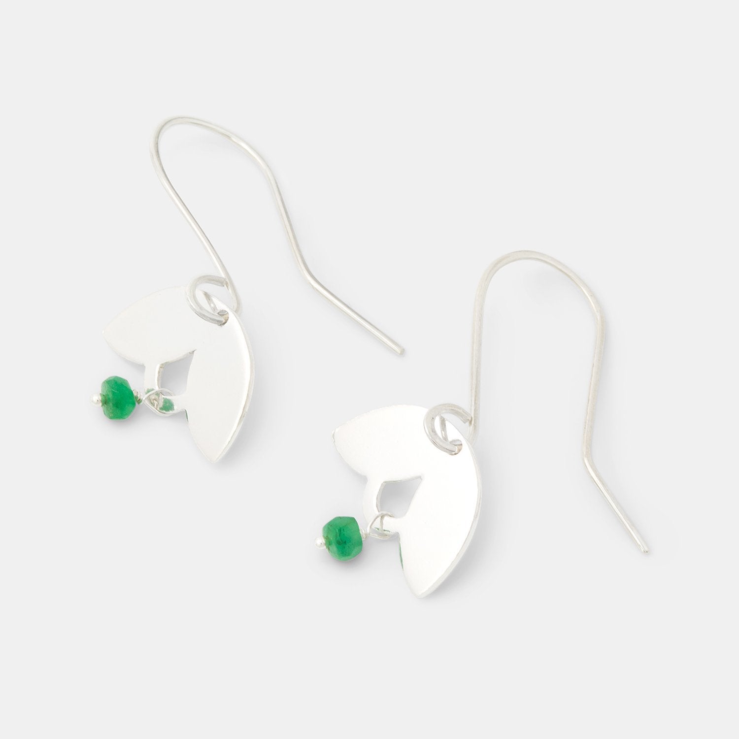 Leaves & emerald drop earrings - Simone Walsh Jewellery Australia