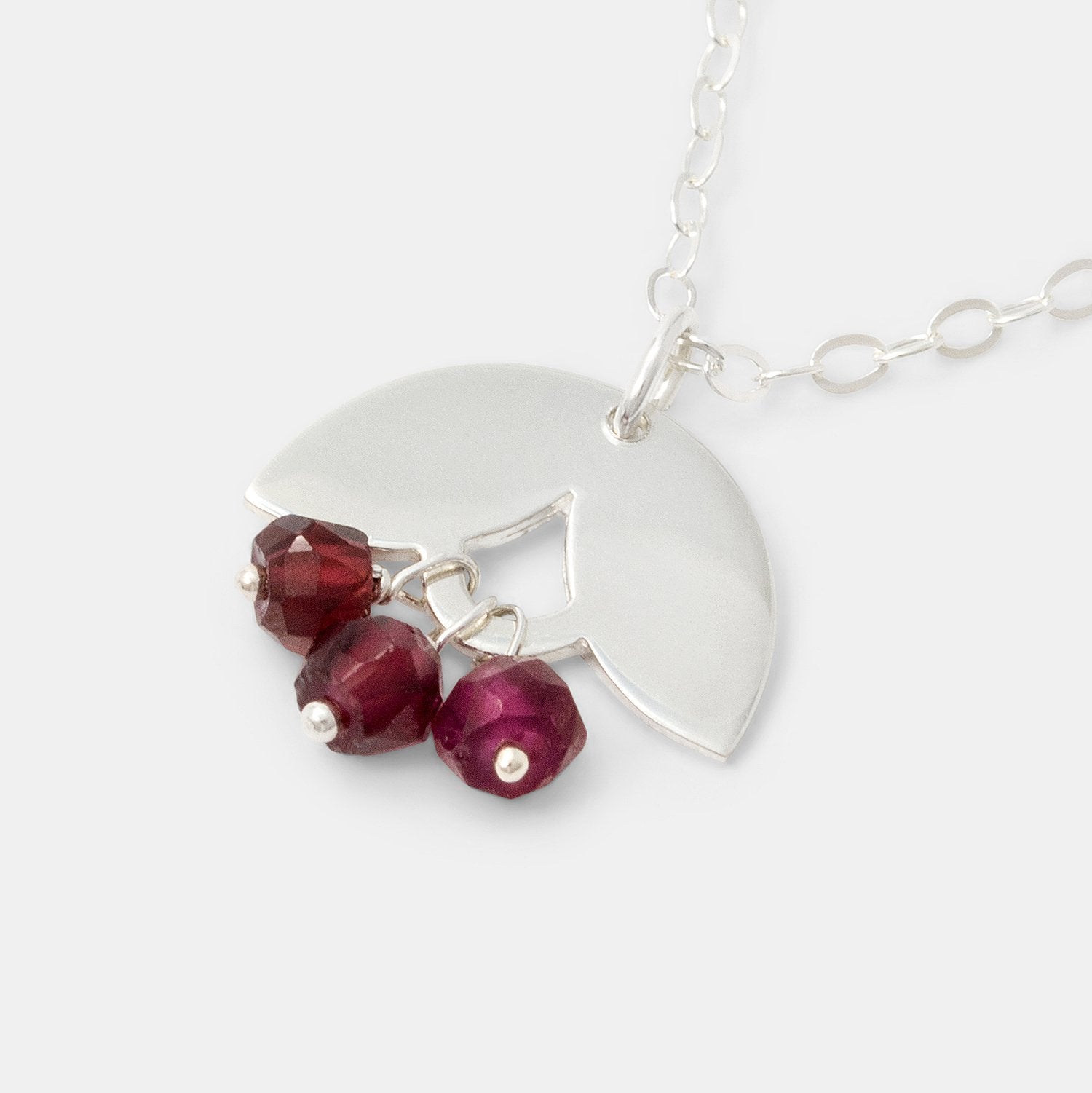 Leaves & rose garnets necklace - Simone Walsh Jewellery Australia