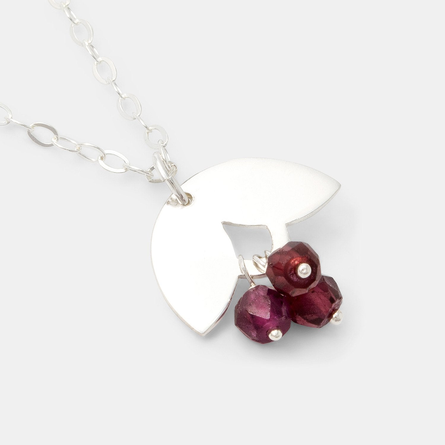 Leaves & rose garnets necklace - Simone Walsh Jewellery Australia