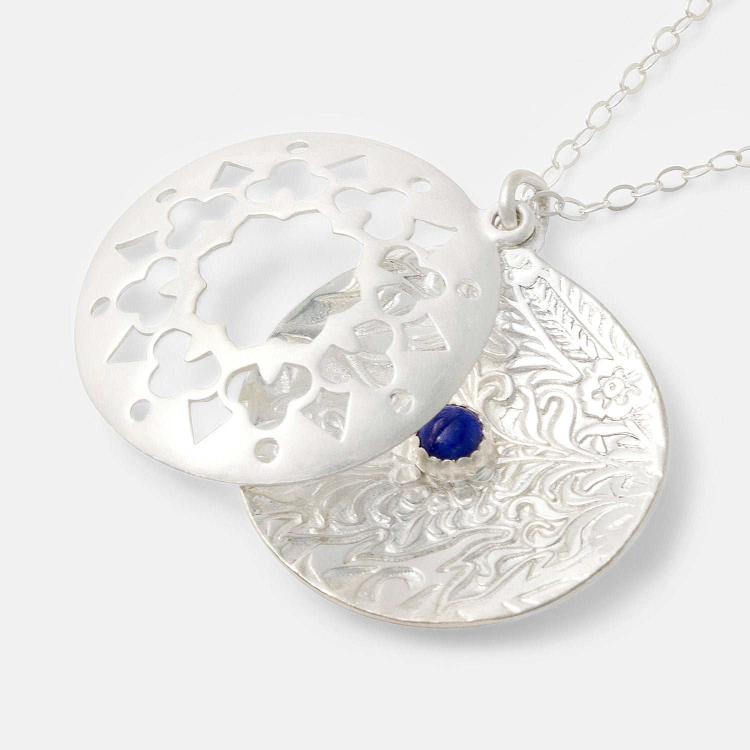 Mandala pendant with lapis lazuli - Simone Walsh Jewellery Australia