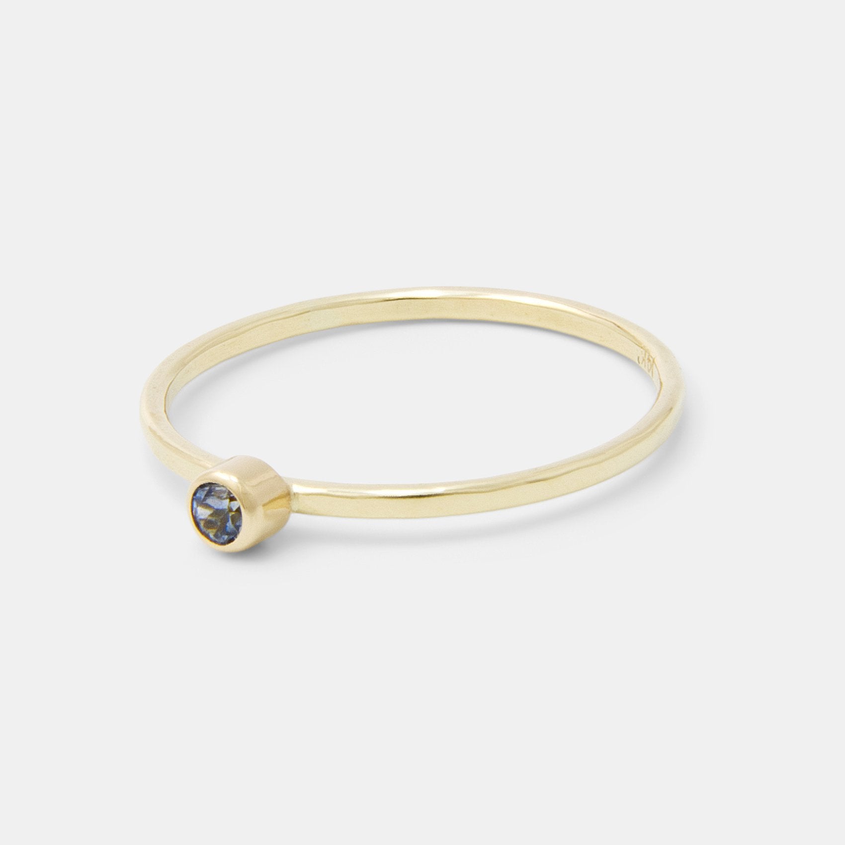 Montana sapphire & solid gold stacking ring - Simone Walsh Jewellery Australia