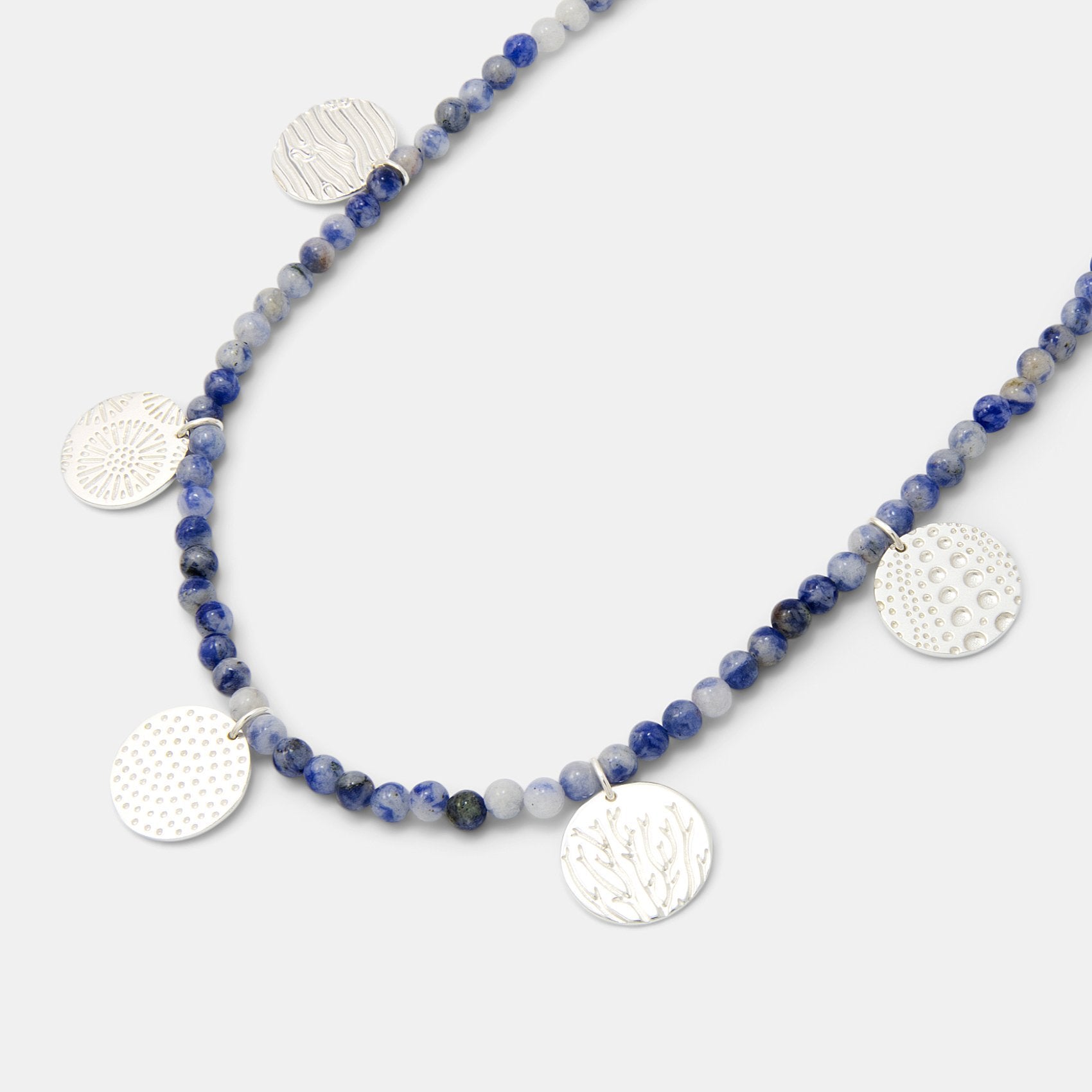 Ocean textures sodalite beaded necklace - Simone Walsh Jewellery Australia