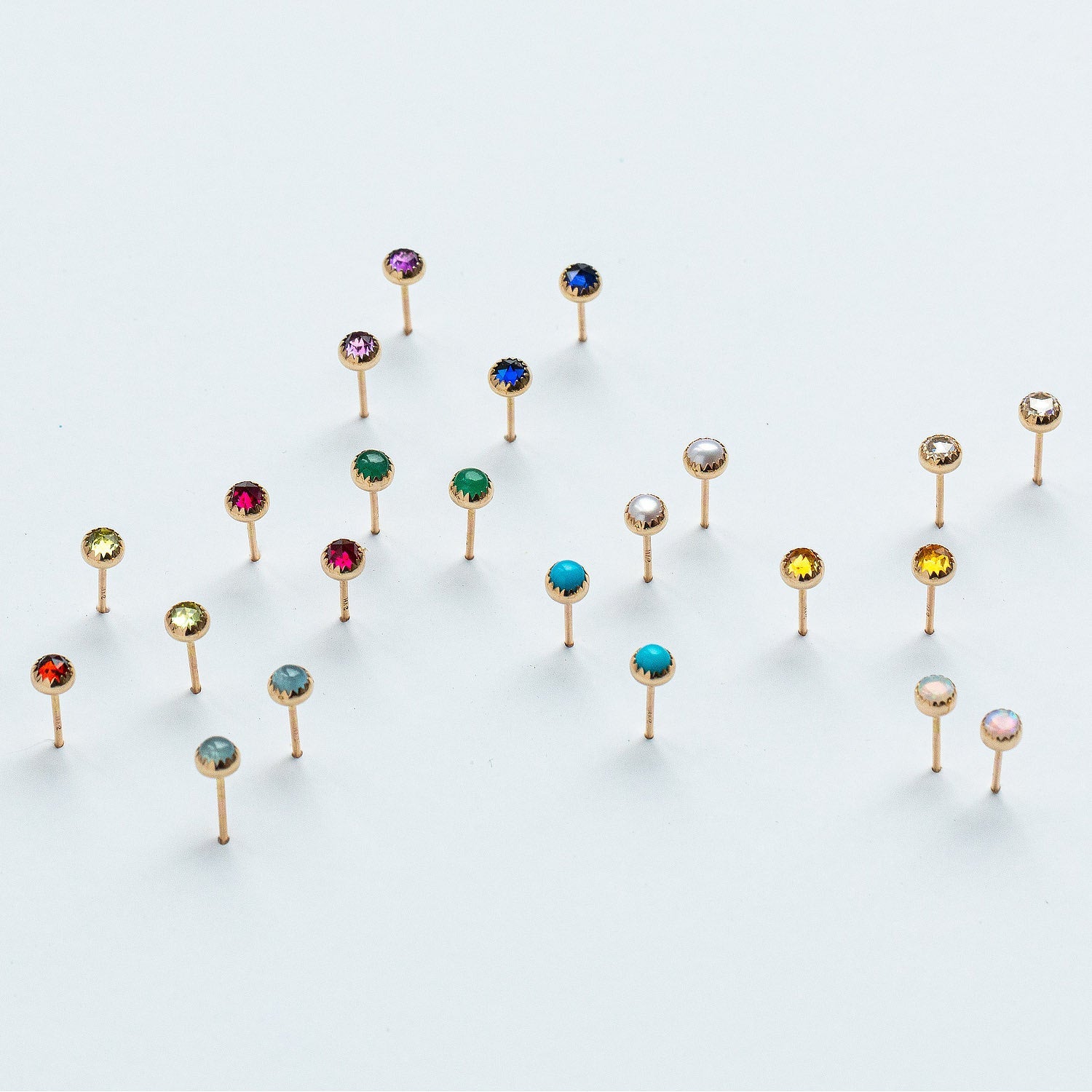 Opal & solid gold stud earrings - Simone Walsh Jewellery Australia