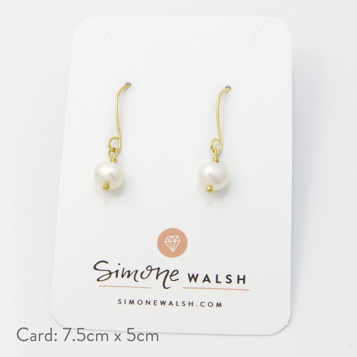 Pearl & solid gold drop earrings - Simone Walsh Jewellery Australia