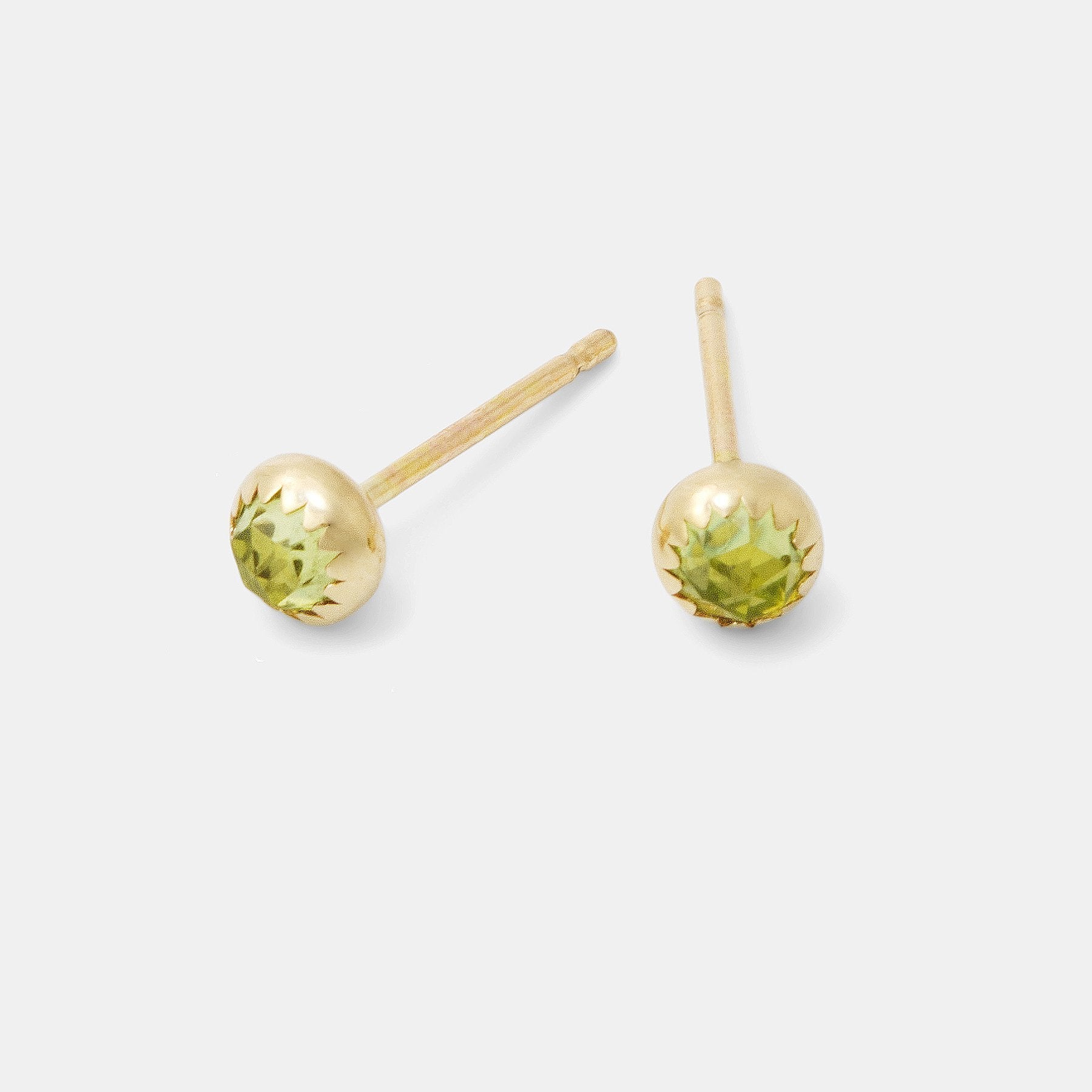 Peridot & solid gold stud earrings - Simone Walsh Jewellery Australia