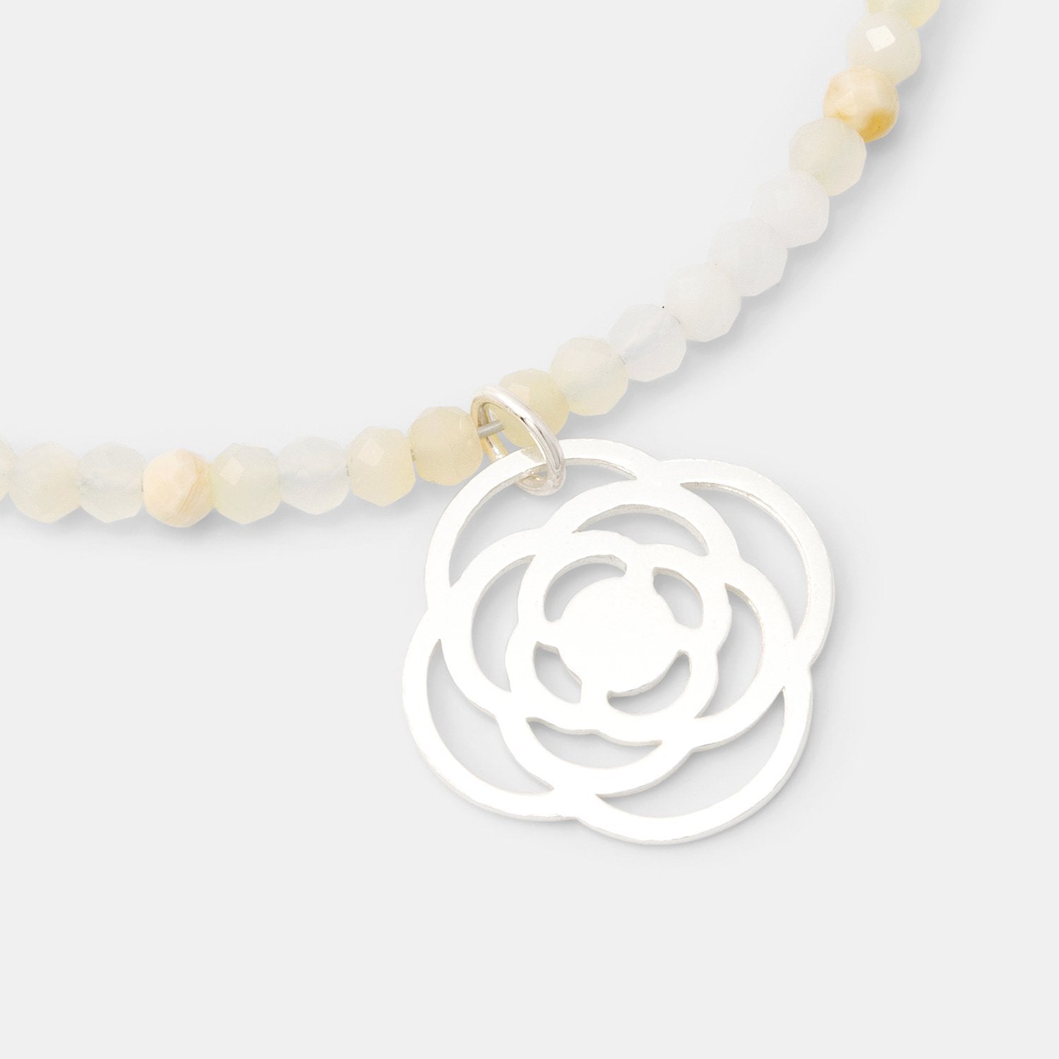 Poppy on white opal necklace - Simone Walsh Jewellery Australia