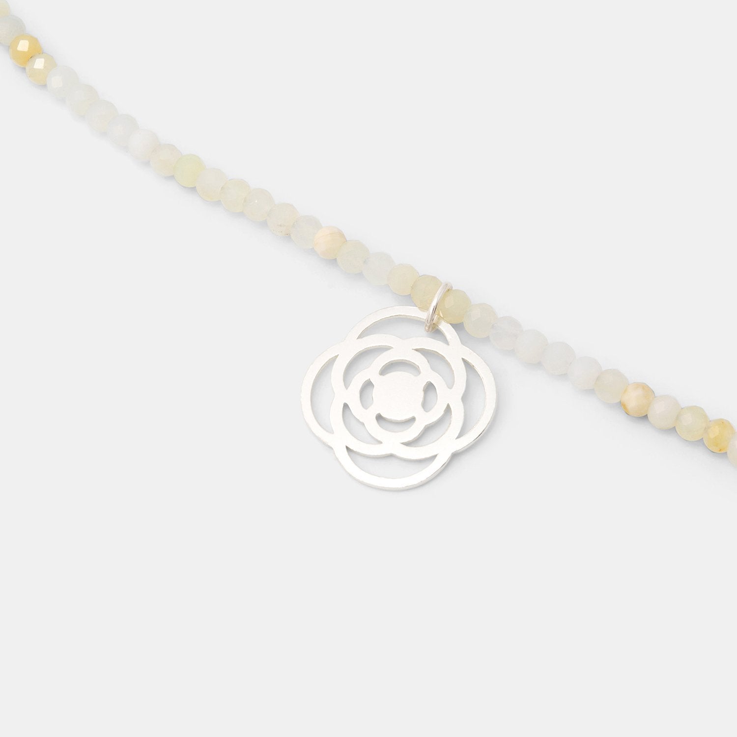 Poppy on white opal necklace - Simone Walsh Jewellery Australia