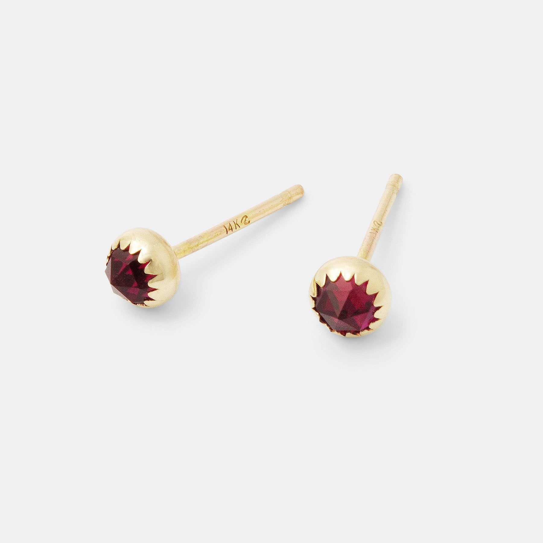 Ruby Gold Stud Earrings July Birthstone Jewellery