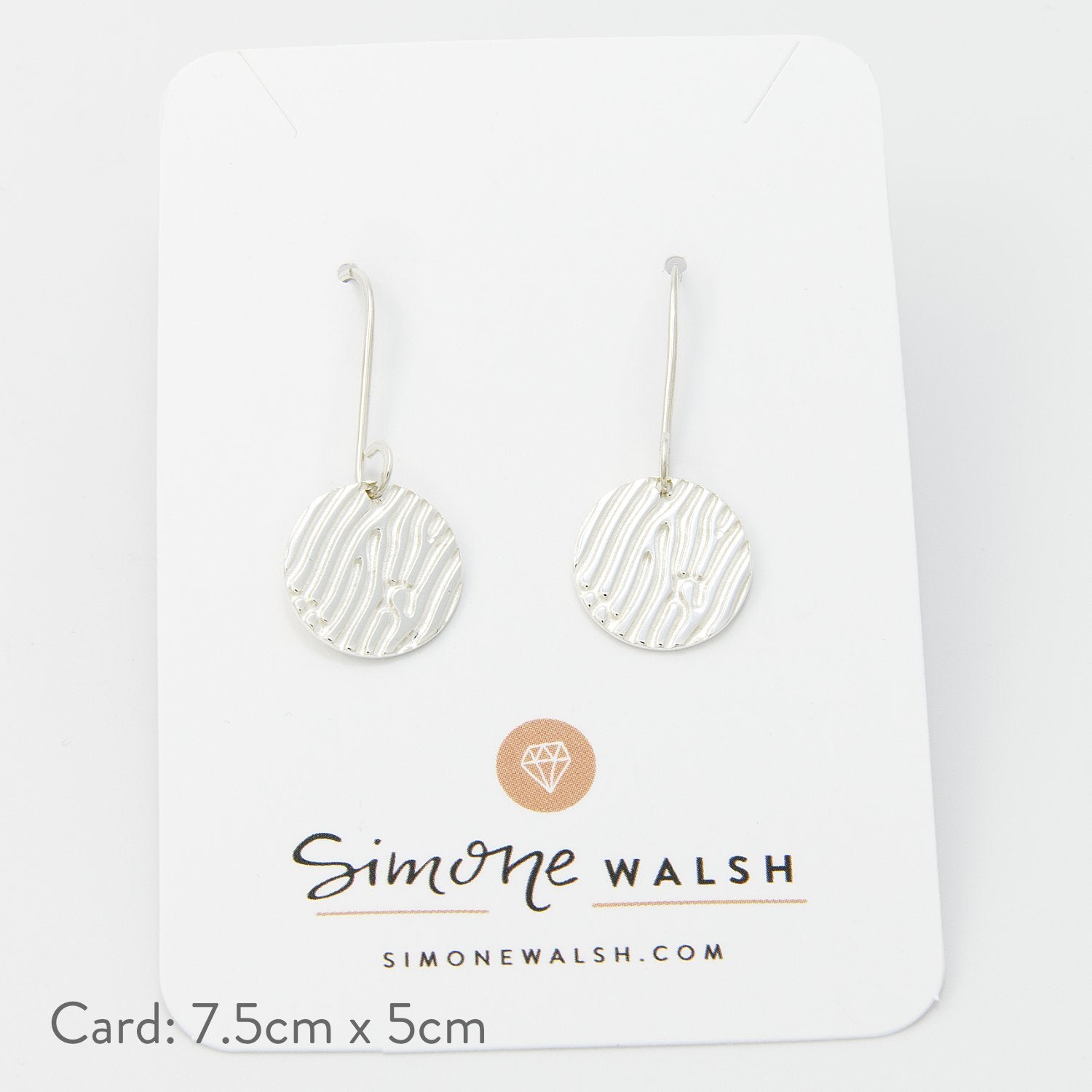 Sand texture silver drop earrings - Simone Walsh Jewellery Australia