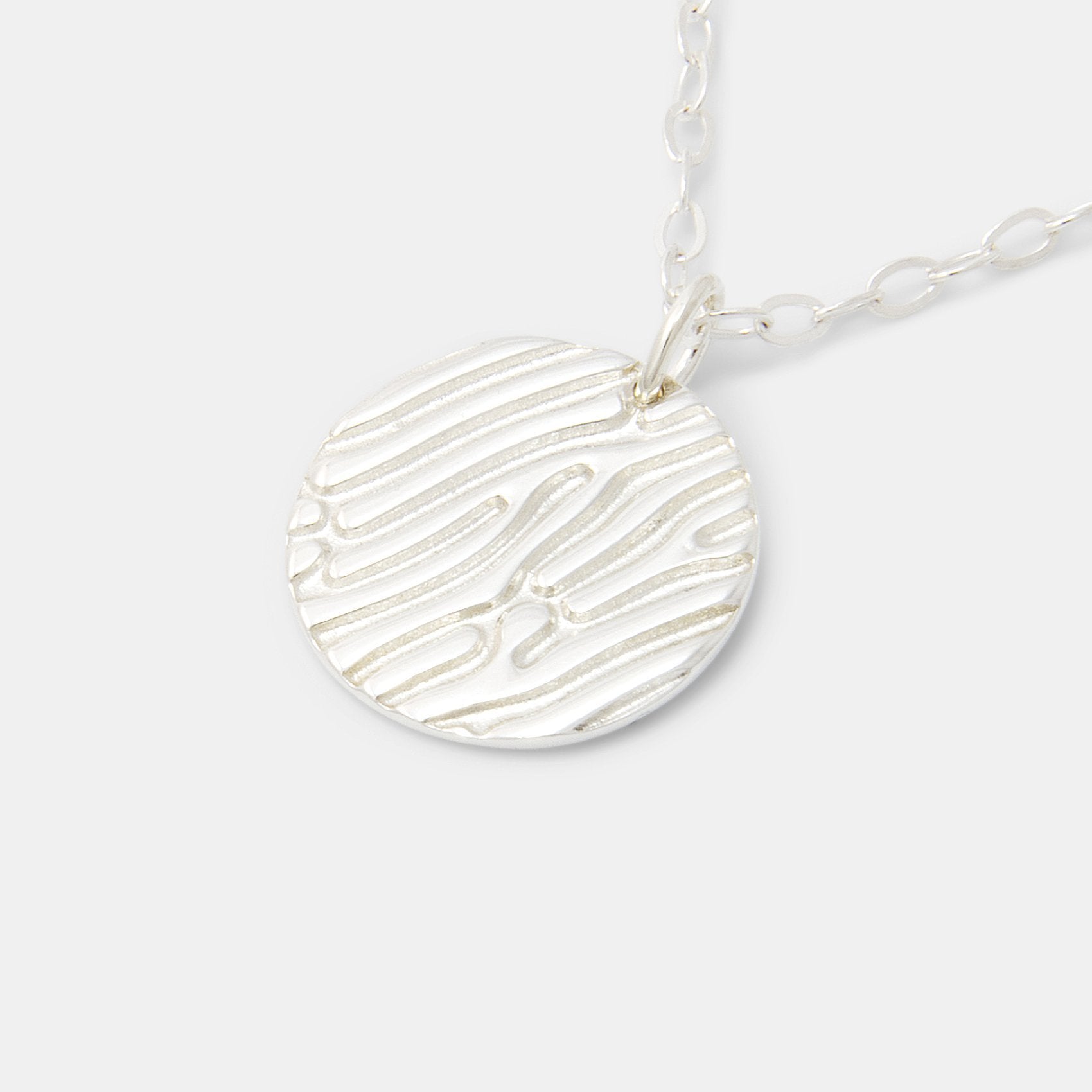 Sand texture silver pendant necklace - Simone Walsh Jewellery Australia