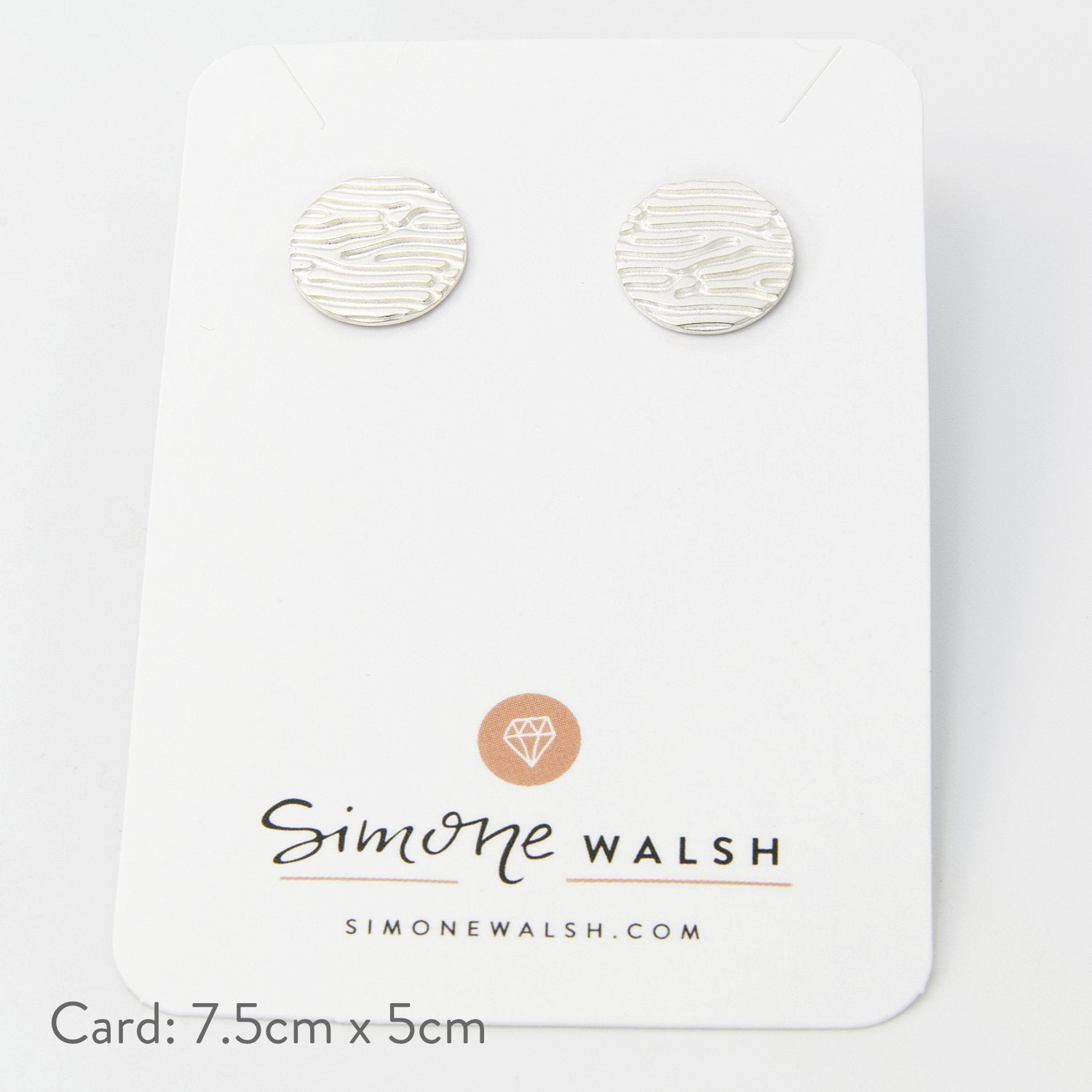 Sand texture silver stud earrings - Simone Walsh Jewellery Australia