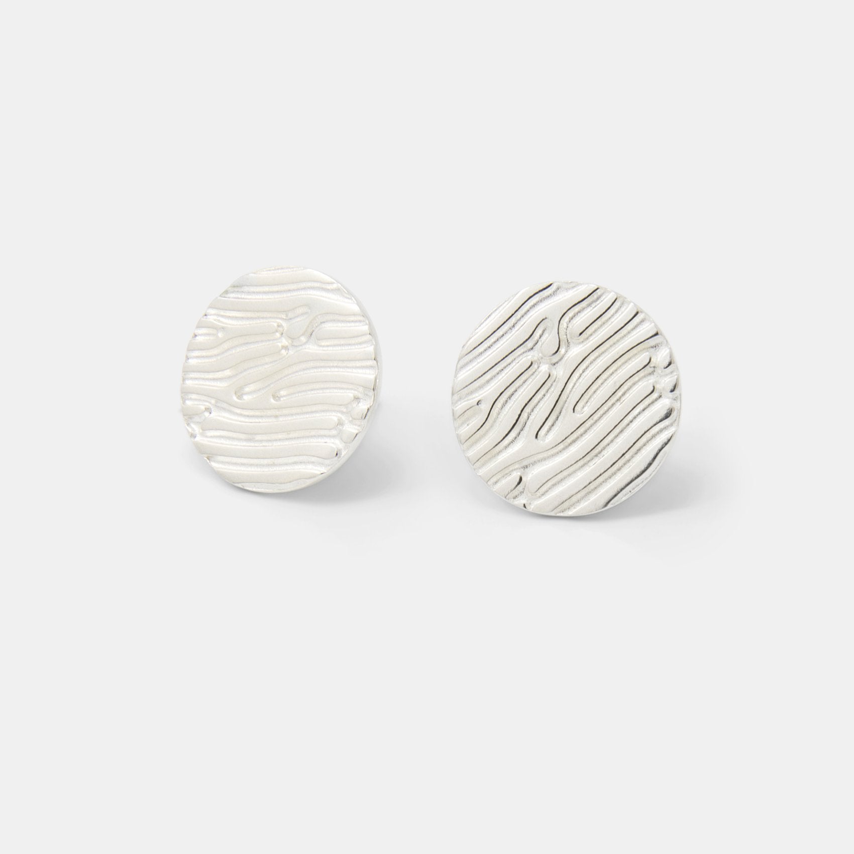 Sand texture silver stud earrings - Simone Walsh Jewellery Australia