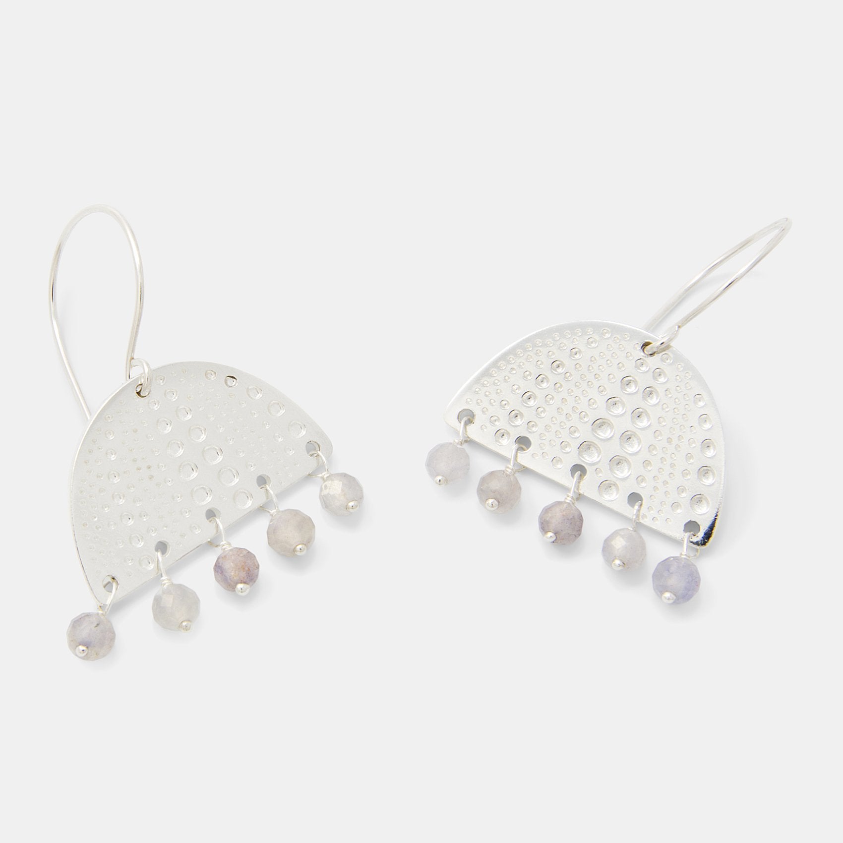 Sea urchin & iolites dangle earrings - Simone Walsh Jewellery Australia