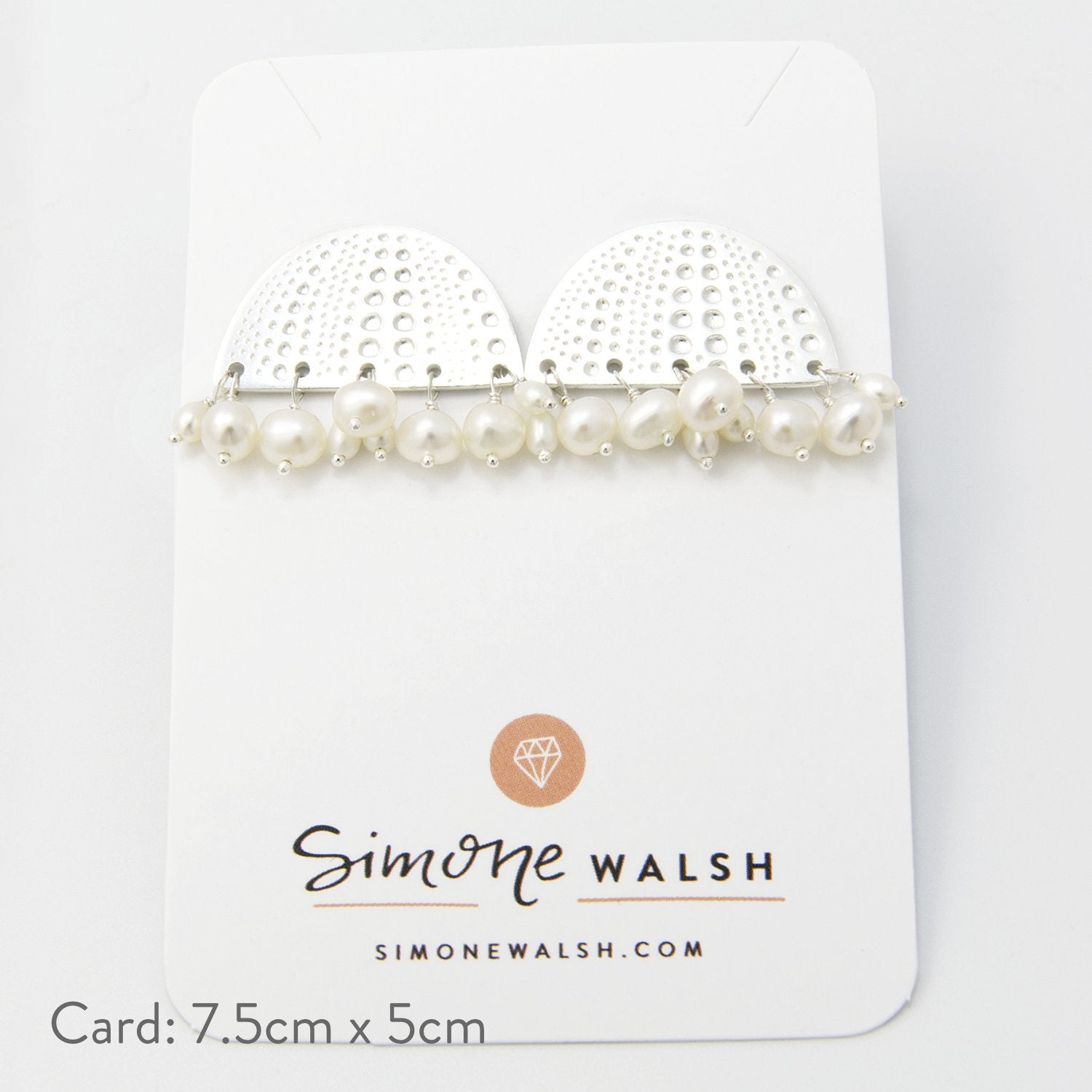 Sea urchin & pearls post earrings - Simone Walsh Jewellery Australia