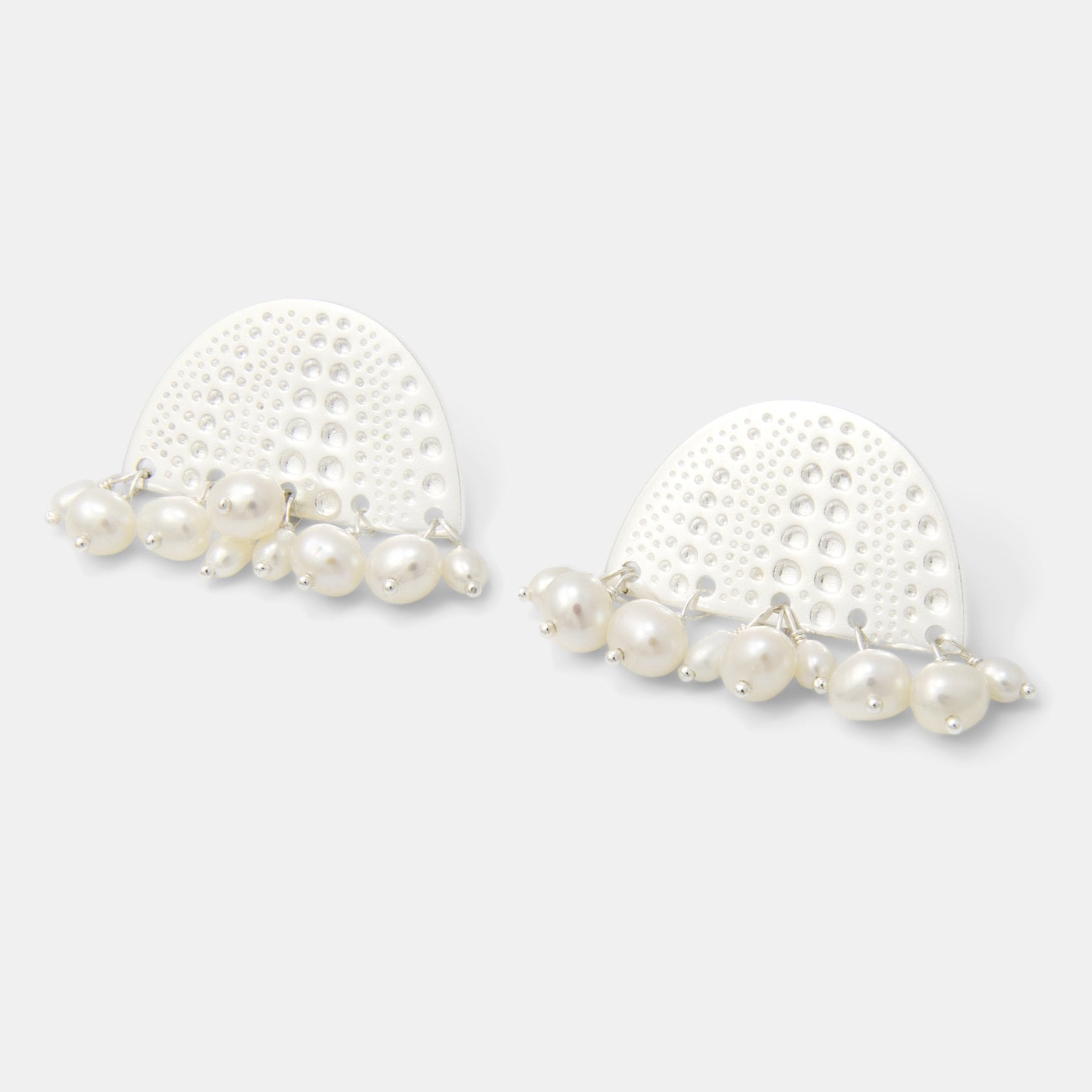 Sea urchin & pearls post earrings - Simone Walsh Jewellery Australia