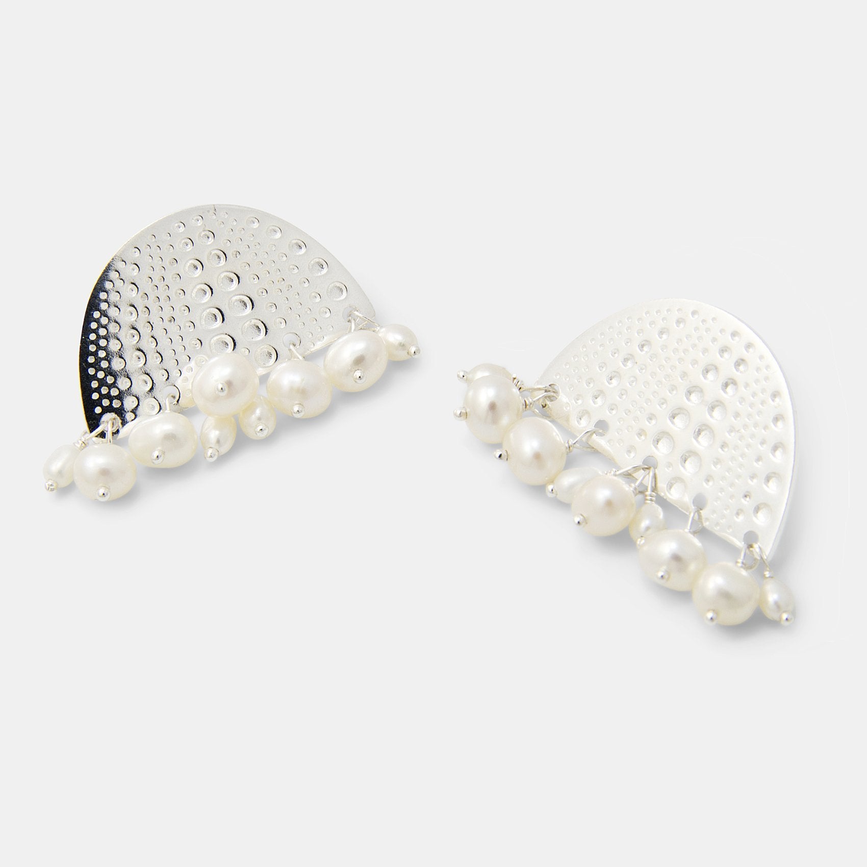 Sea urchin & pearls post earrings - Simone Walsh Jewellery Australia