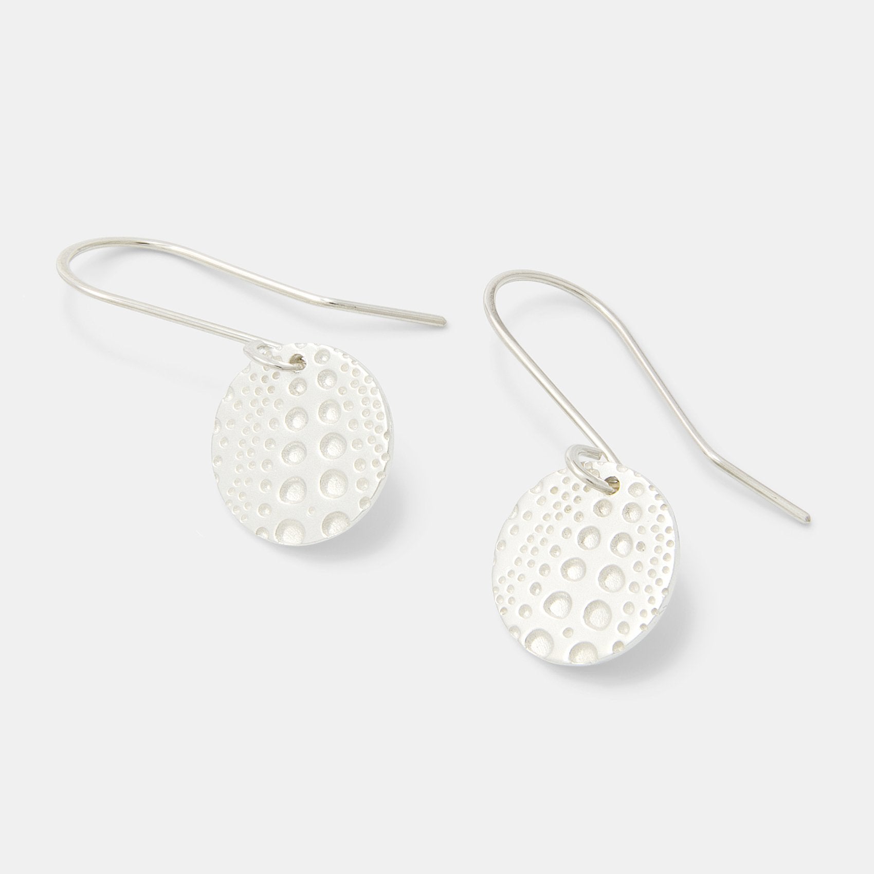 Sea urchin texture silver drop earrings - Simone Walsh Jewellery Australia