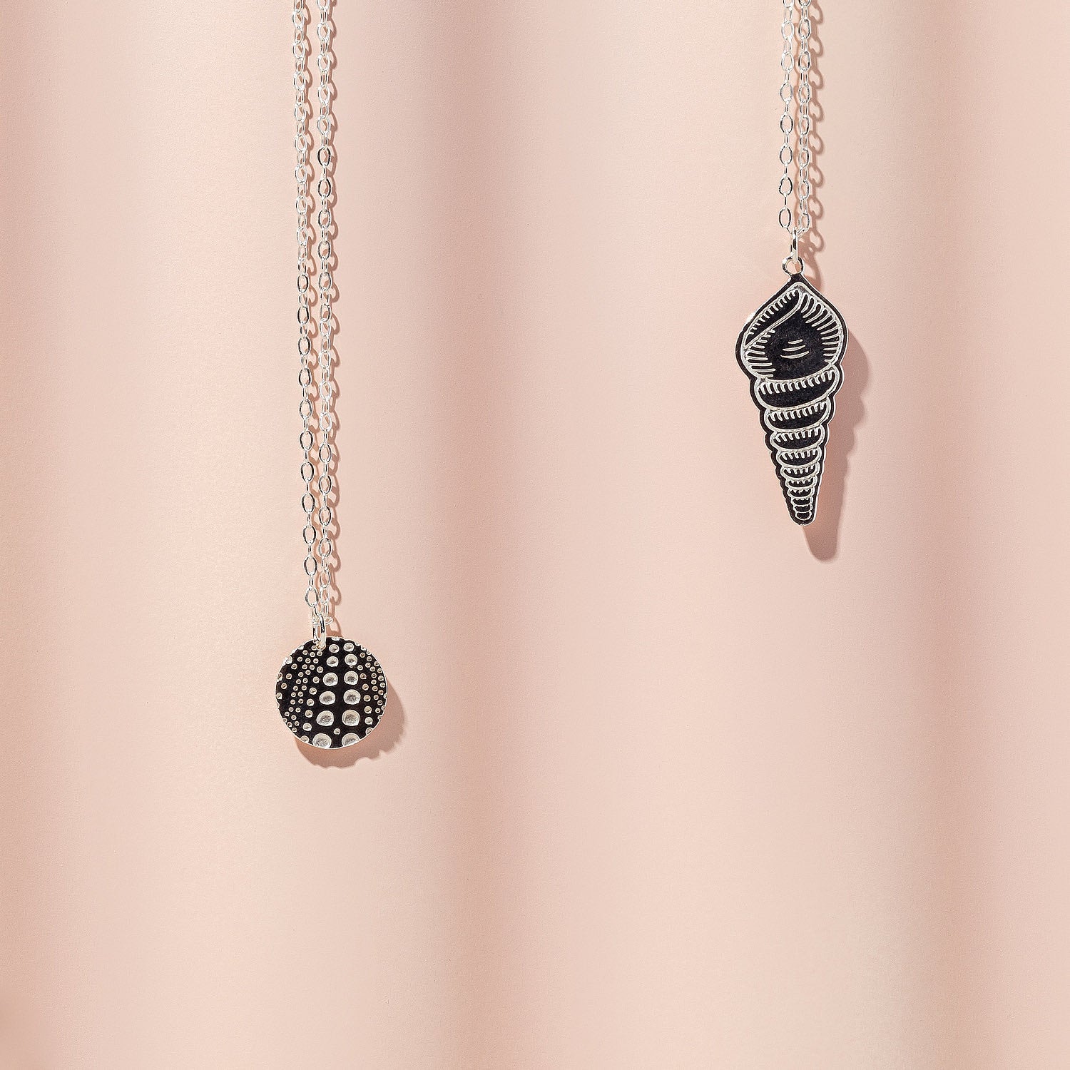 Sea urchin texture silver pendant necklace - Simone Walsh Jewellery Australia