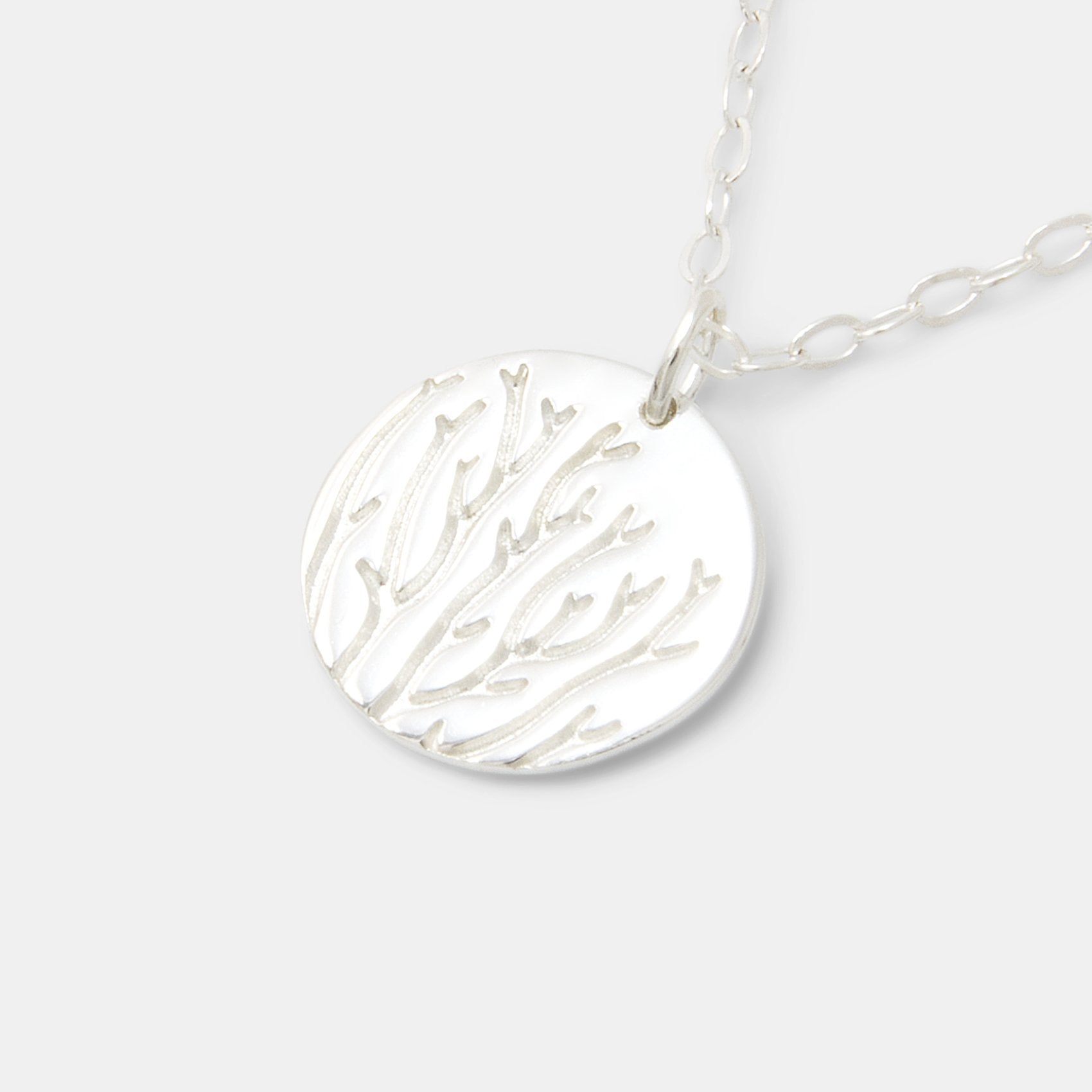 Seagrass texture silver pendant necklace - Simone Walsh Jewellery Australia