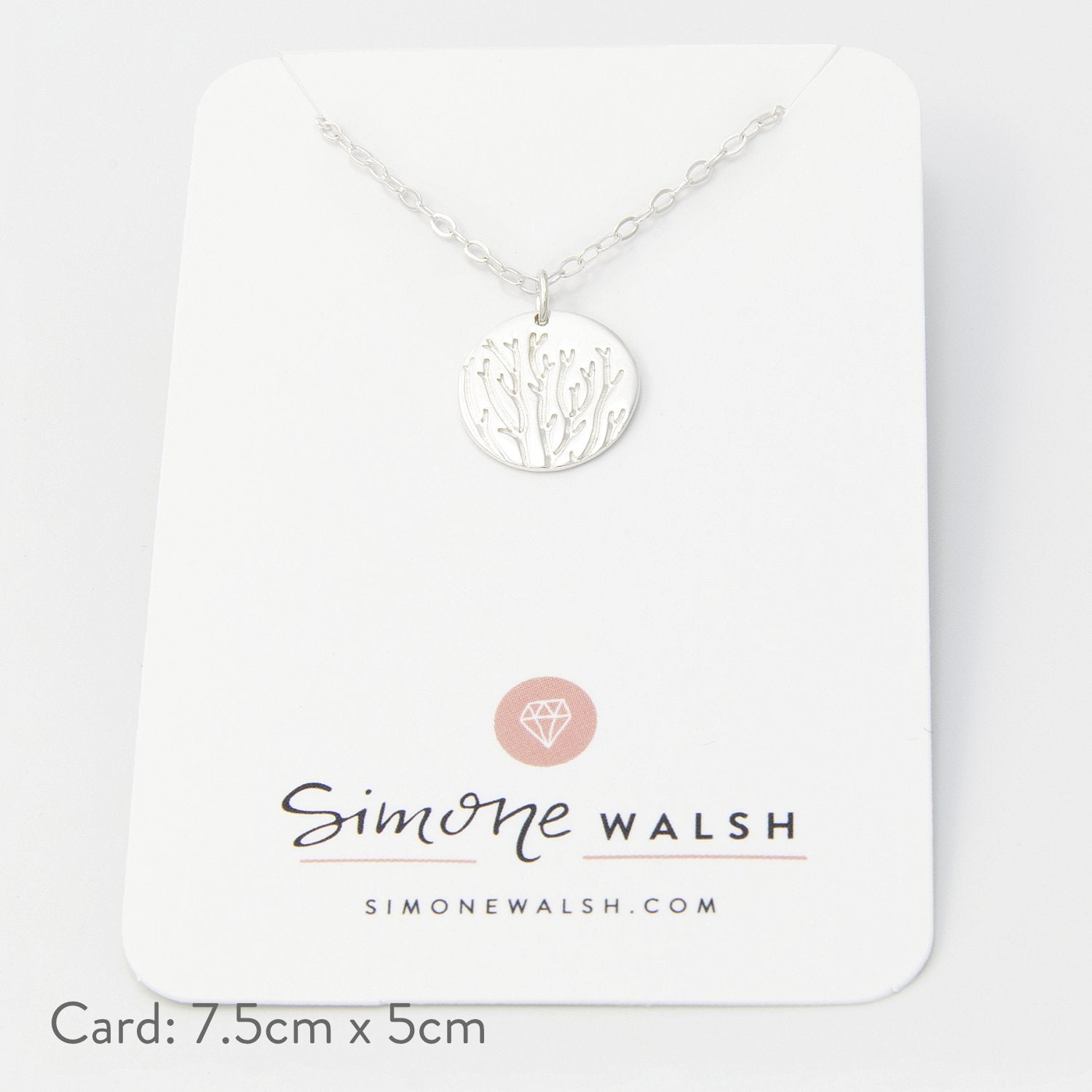 Seagrass texture silver pendant necklace - Simone Walsh Jewellery Australia