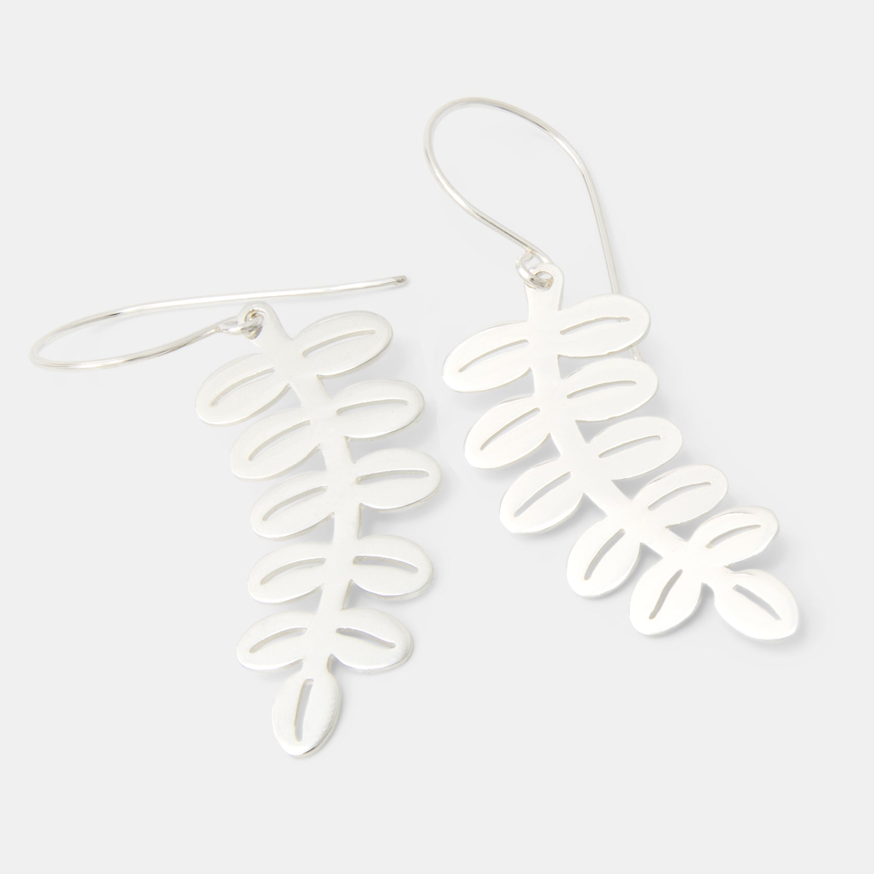 Silver Dollar Leaves Dangle Earrings - Simone Walsh Jewellery Australia