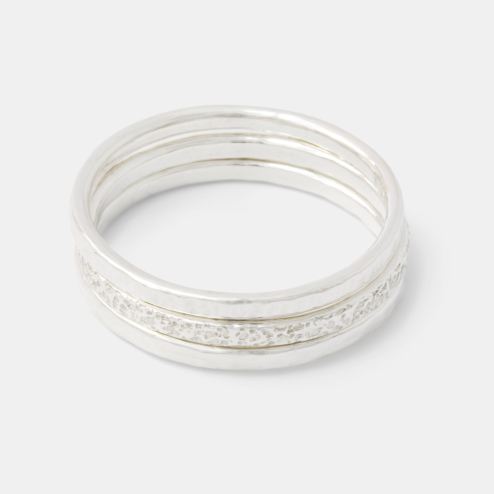 Silver stacking rings set - Simone Walsh Jewellery Australia