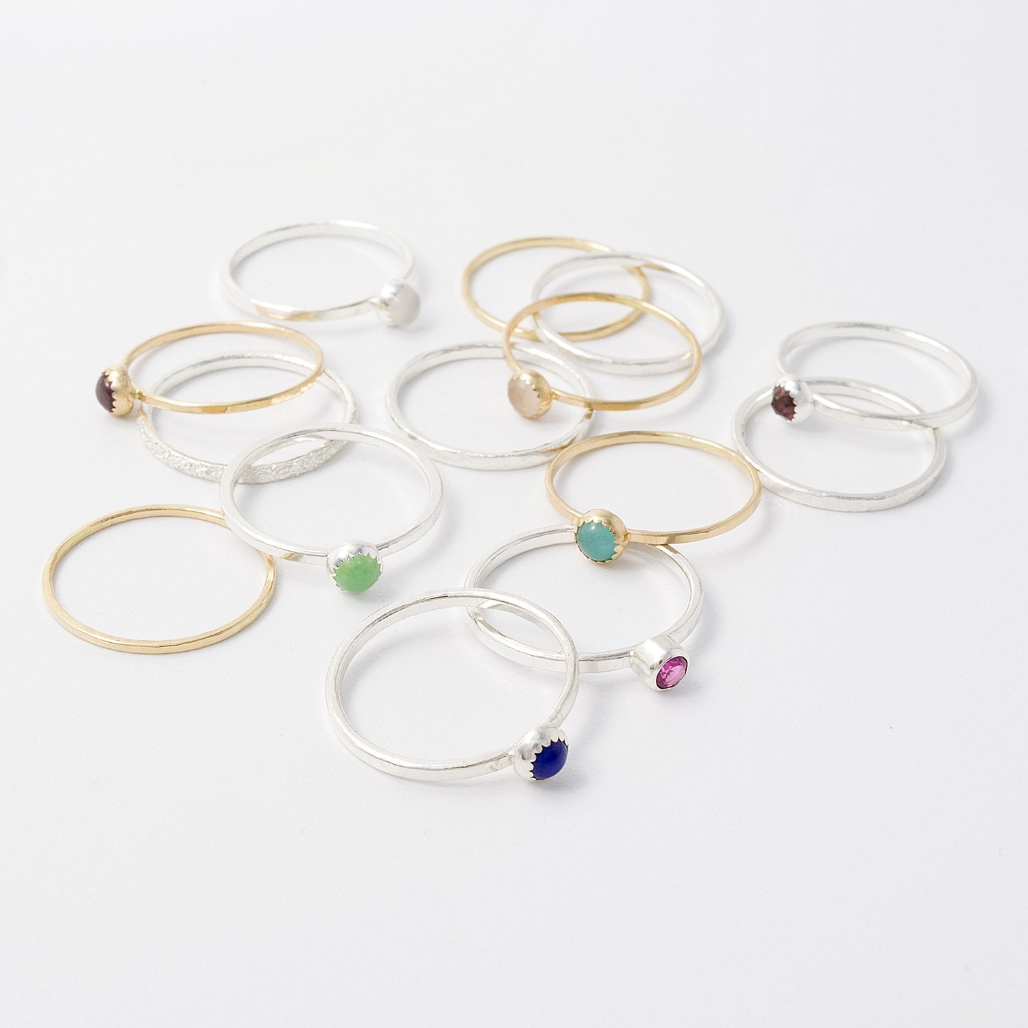Silver stacking rings set - Simone Walsh Jewellery Australia