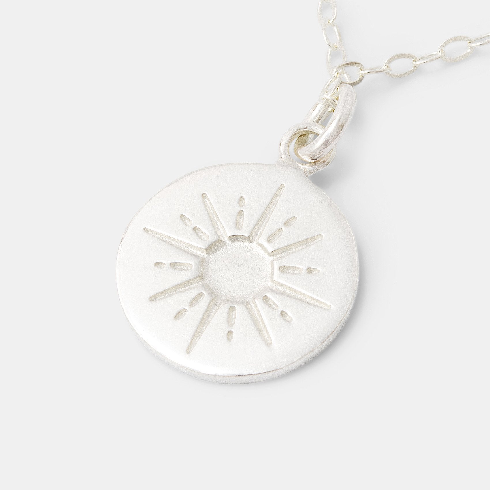 Starburst Amulet Silver Pendant Necklace Symbolic Elegant