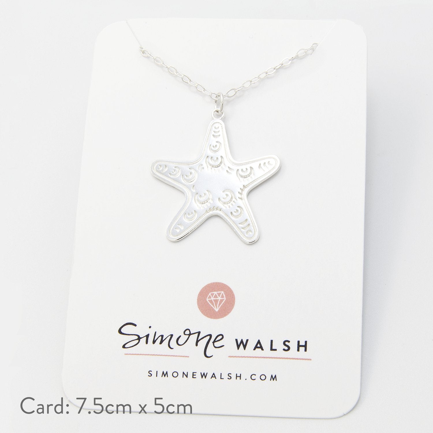 Starfish silver pendant necklace - Simone Walsh Jewellery Australia