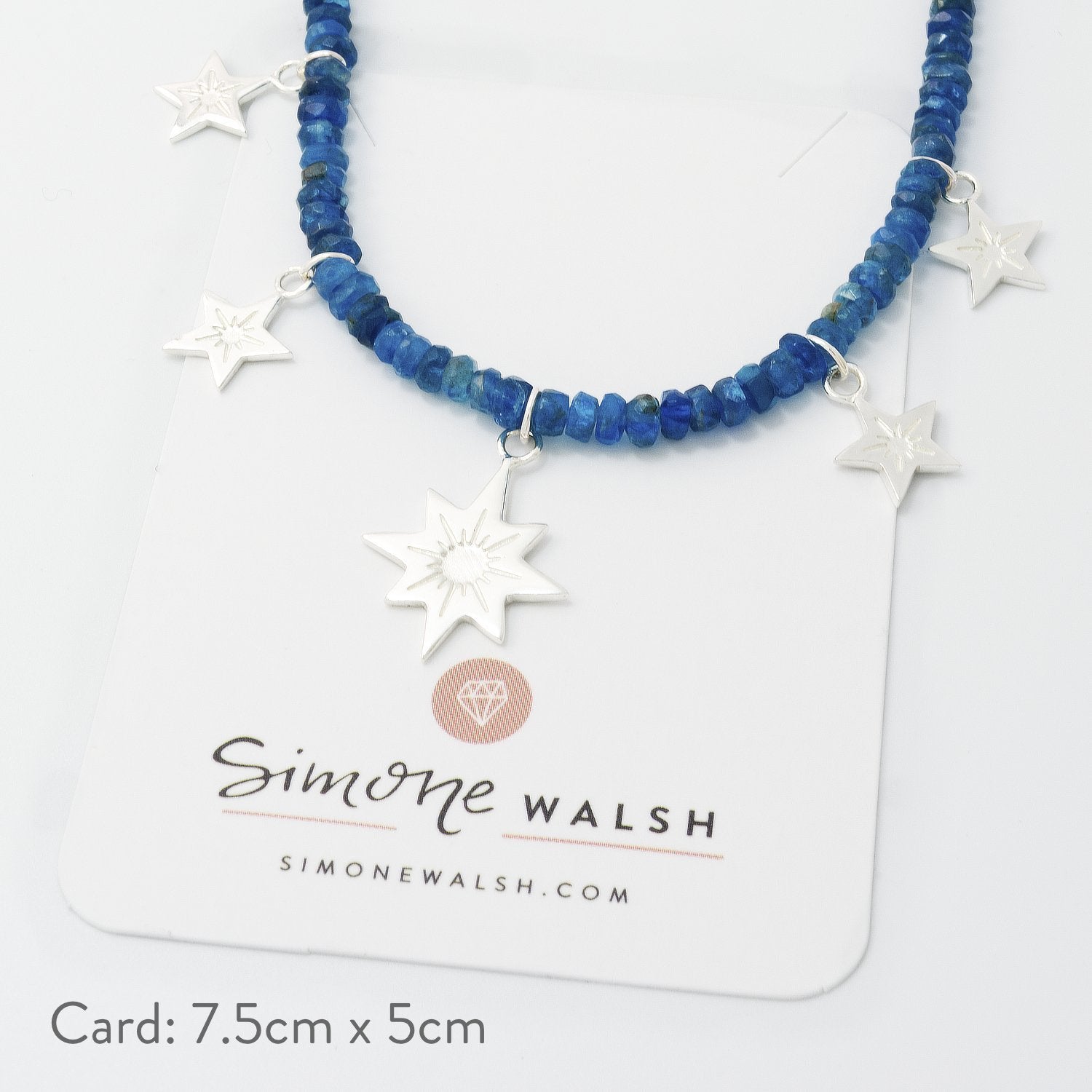 Stars & apatite beaded necklace - Simone Walsh Jewellery Australia