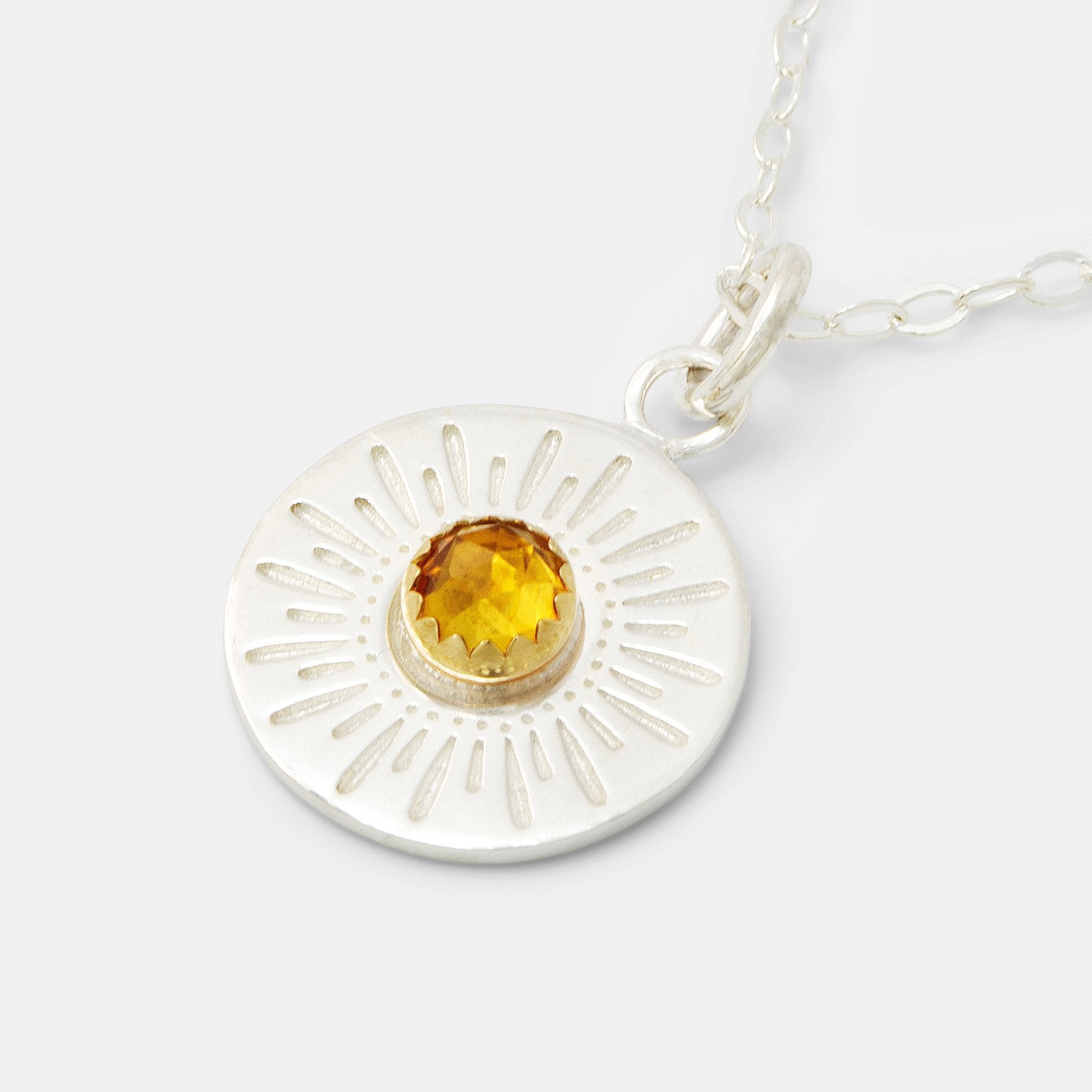 Sunburst & citrine amulet necklace - Simone Walsh Jewellery Australia